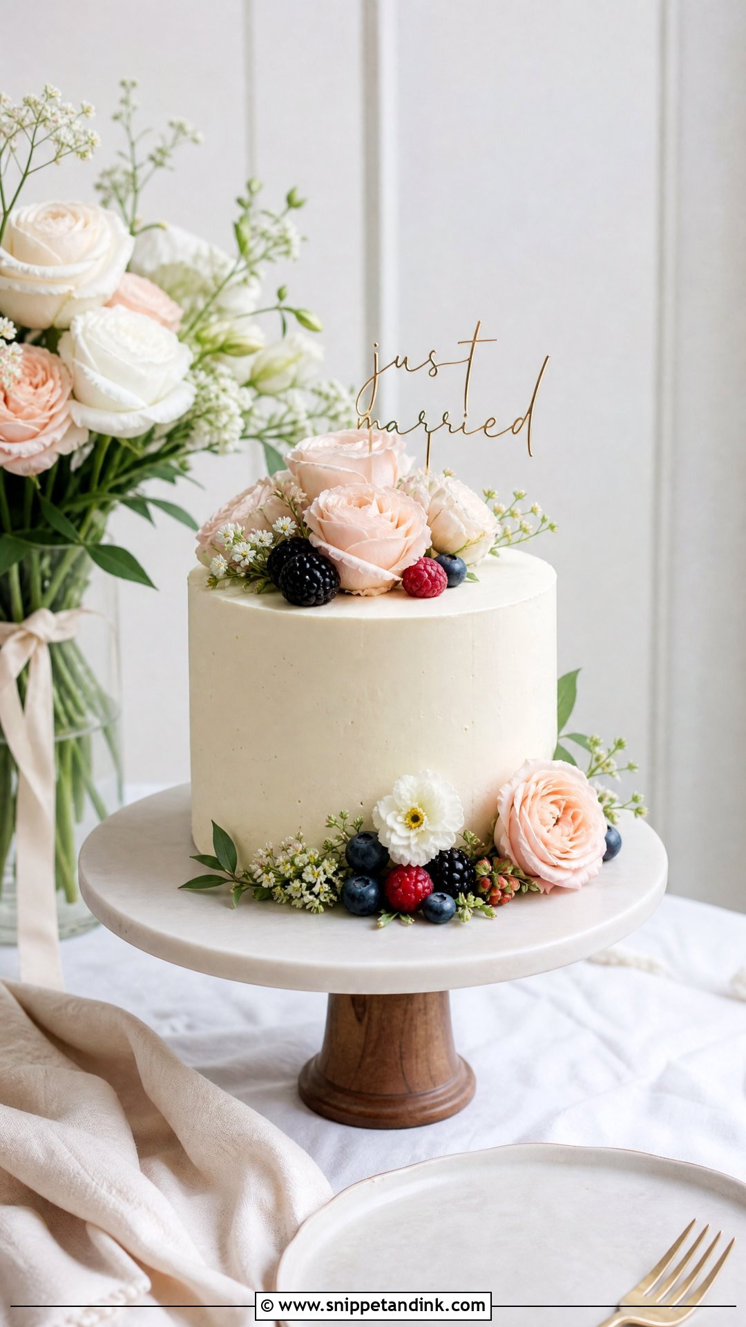 Small Elopement Wedding Cake - Snippet and Ink - 30 Small Wedding Cakes