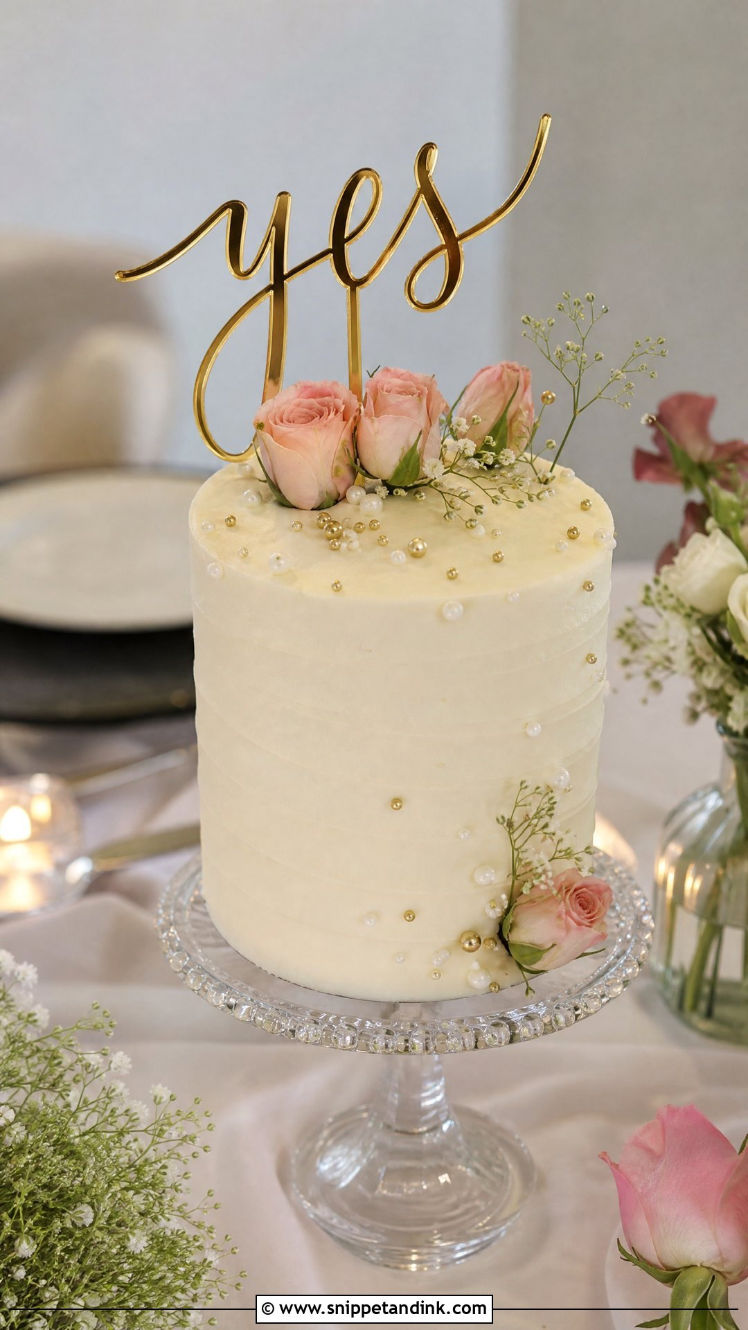 Small Engagement Cake - Snippet and Ink - 25 Engagement Cake Ideas