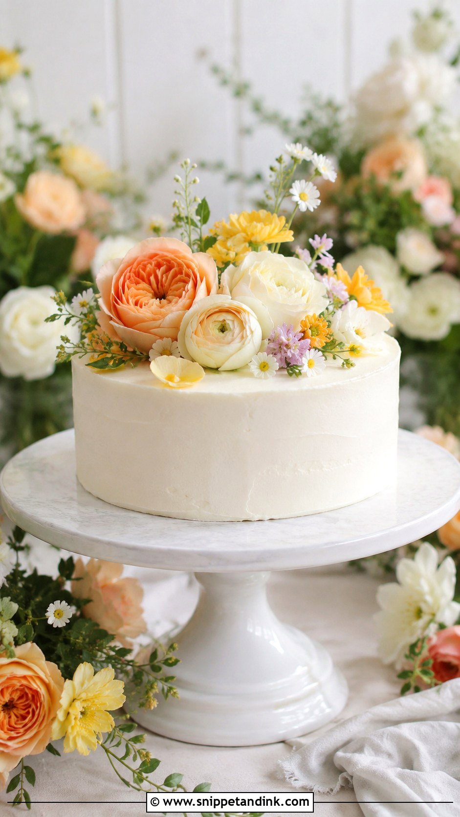 Small Floral Wedding Cake - Snippet and Ink - 20 Wedding Cake Ideas for Small Wedding