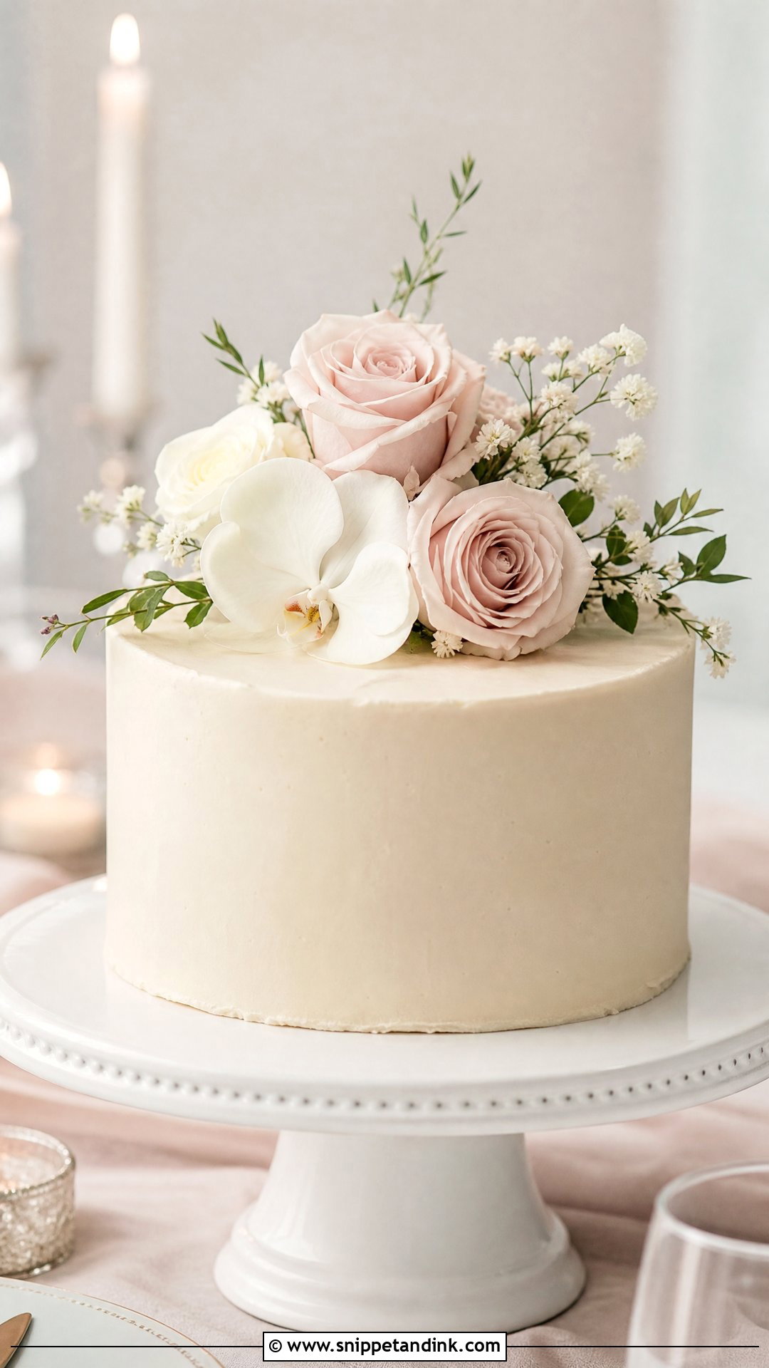 Small Floral Wedding Cake - Snippet and Ink - 25 Flowers on Cake Ideas for Wedding
