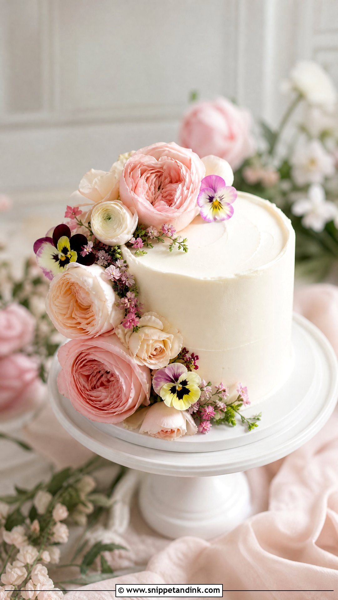 Small Floral Wedding Cake - Snippet and Ink - 25 Small Wedding Cake Ideas