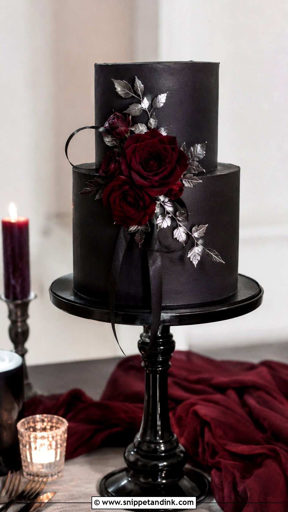 Small Gothic Wedding Cake - Snippet and Ink - 20 Simple Gothic Wedding Cake Ideas