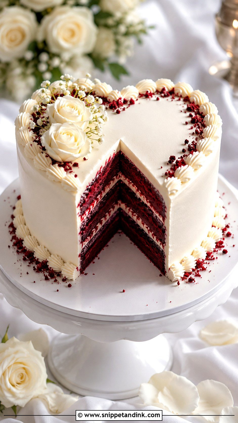 Small Heart Shaped Wedding Cake With Red Velvet - Snippet and Ink - 25 Small Heart Shaped Wedding Cake Ideas