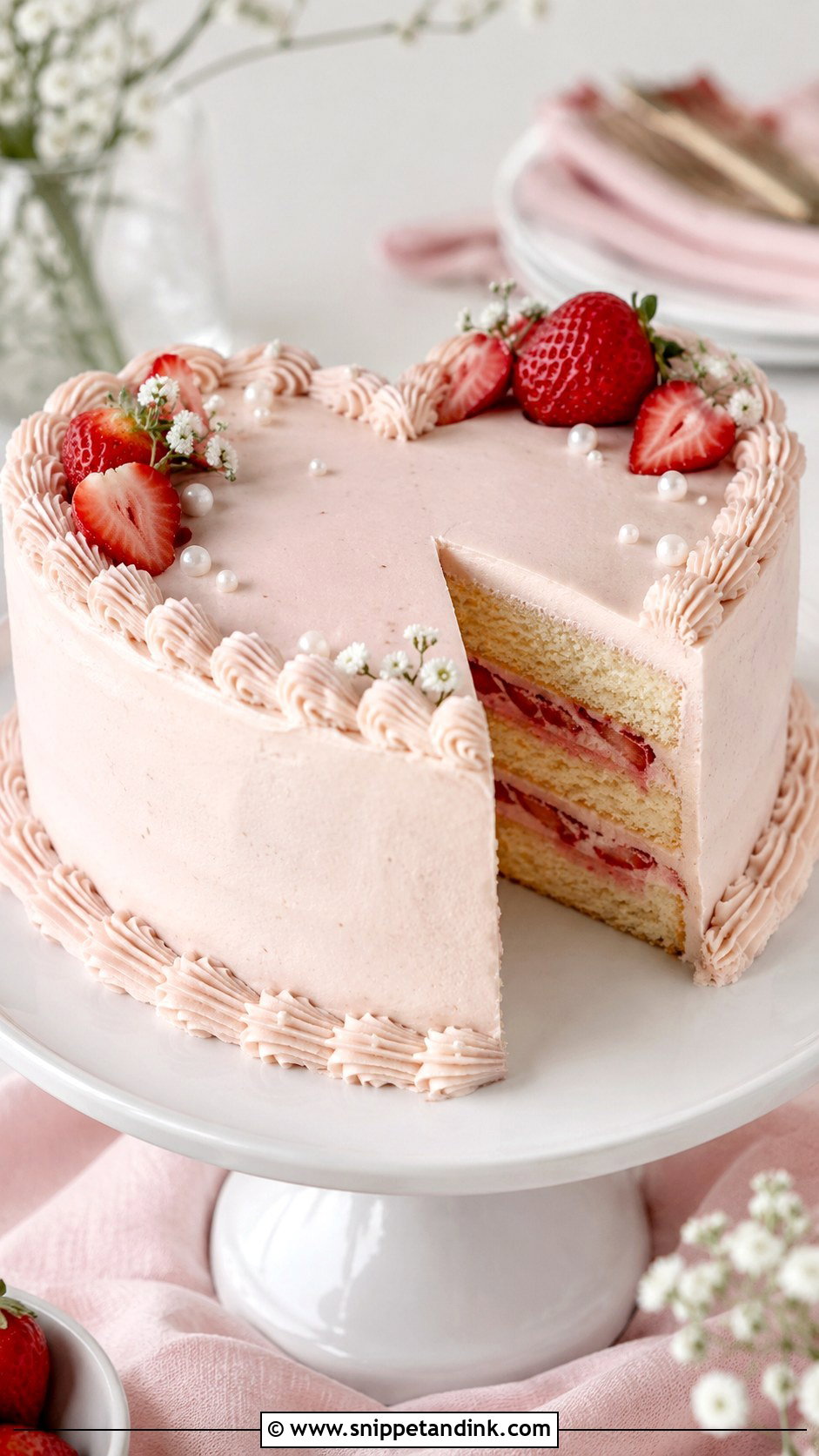 Small Heart Shaped Wedding Cake With Strawberry Filling - Snippet and Ink - 25 Small Heart Shaped Wedding Cake Ideas