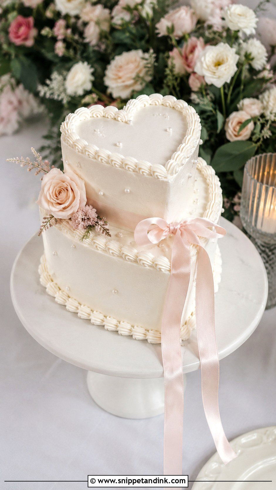 Small Heart Shaped Wedding Cake With Two Tiers - Snippet and Ink - 25 Small Heart Shaped Wedding Cake Ideas