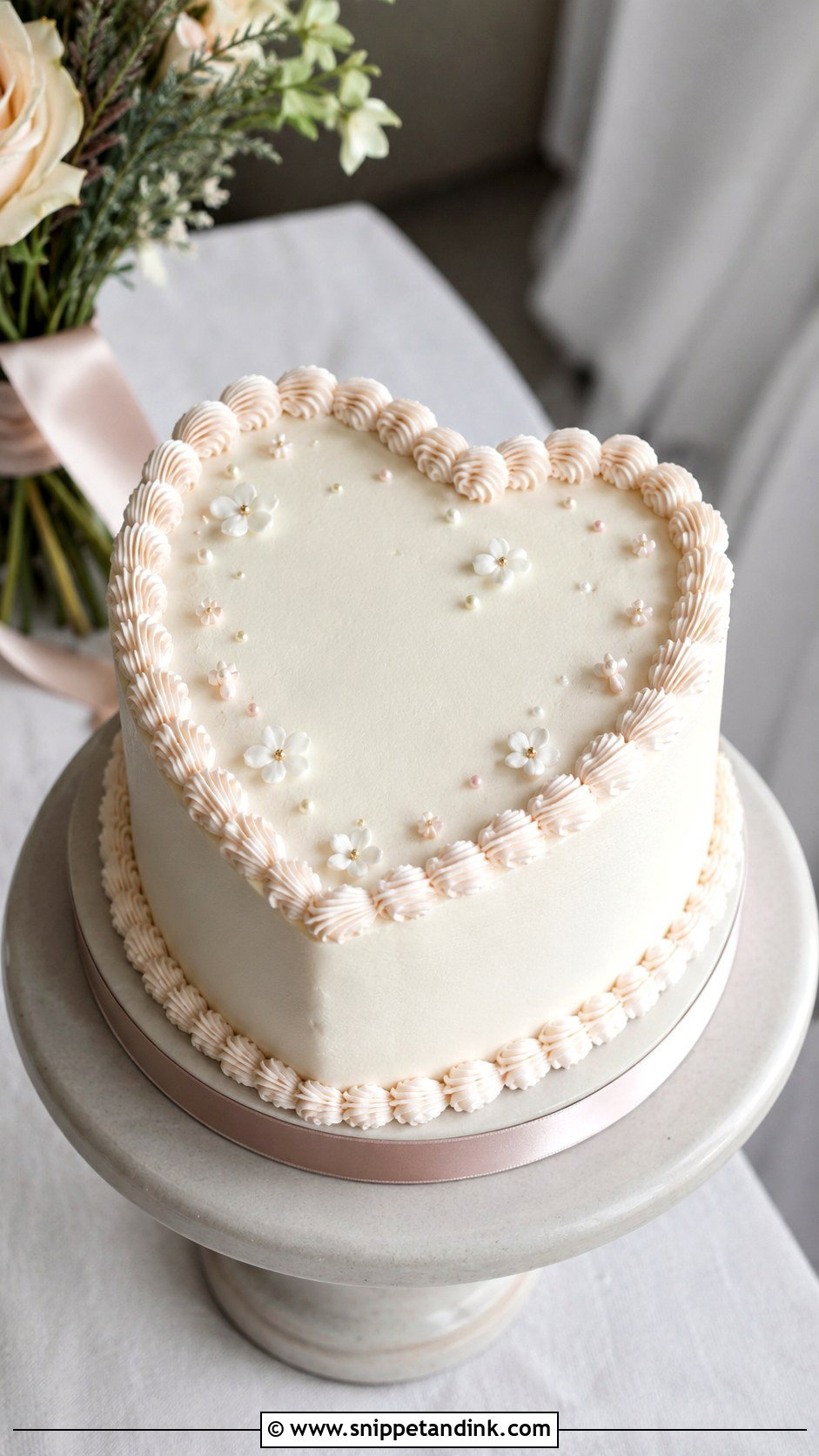 Small Heart Shaped Wedding Cake - Snippet and Ink - 20 Heart Shaped Wedding Cakes