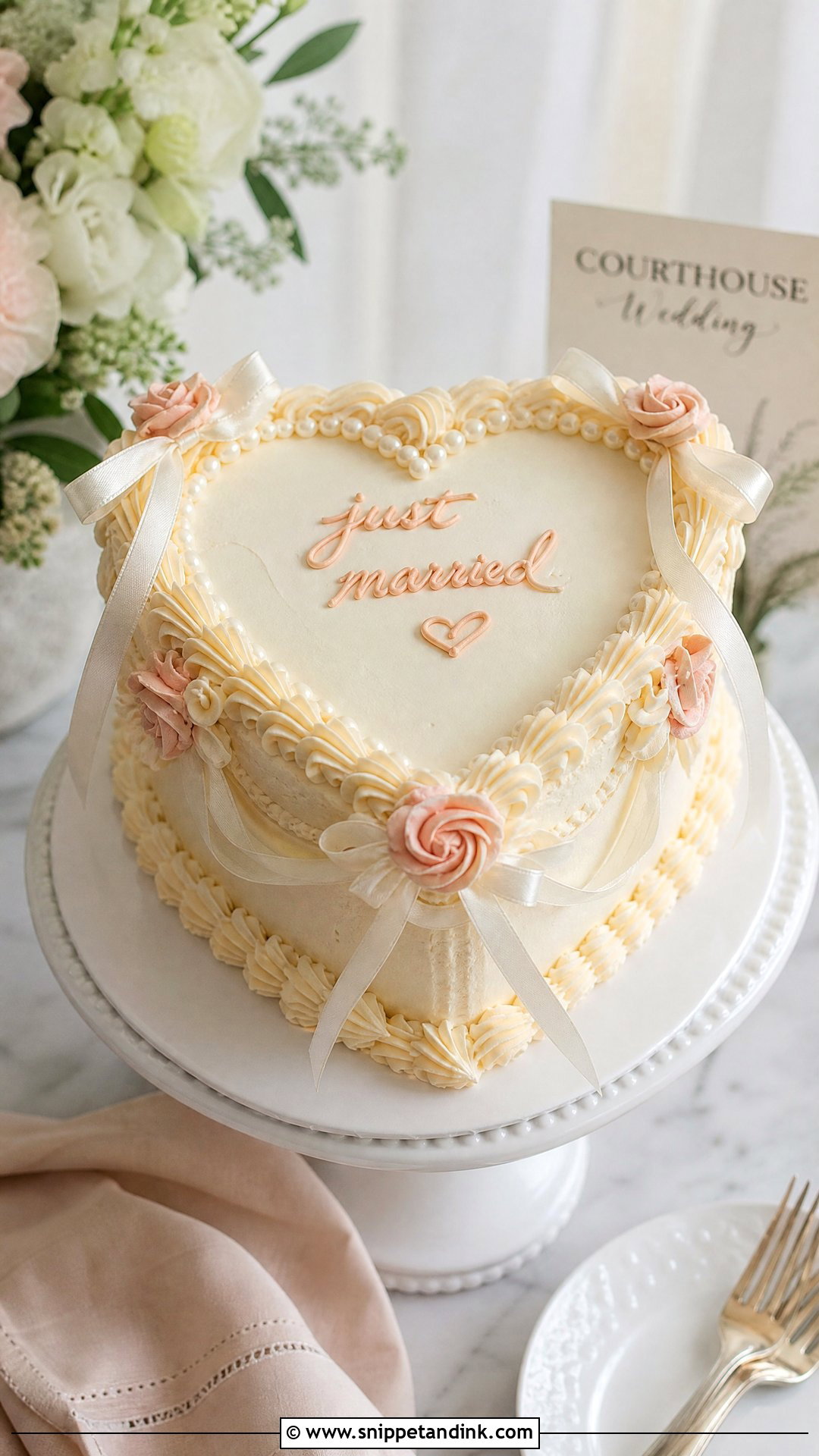 Small Heart Wedding Cake - Snippet and Ink - 25 Small Wedding Cake Ideas