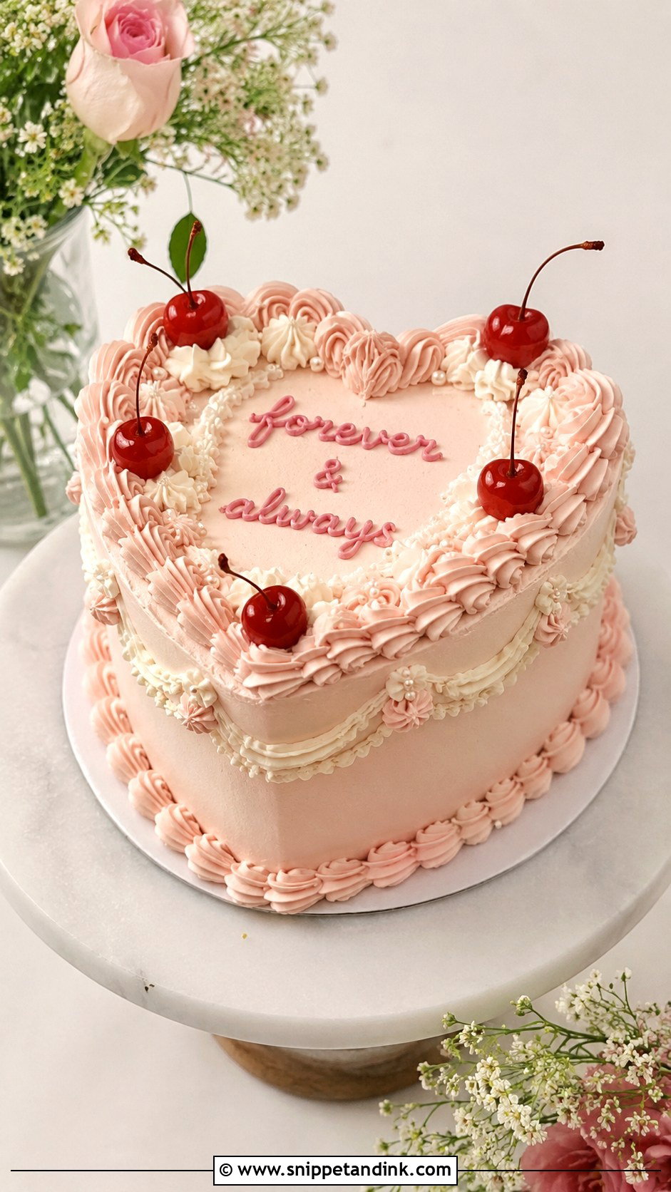 Small Heart Wedding Cake - Snippet and Ink - 20 Heart Wedding Cake Ideas