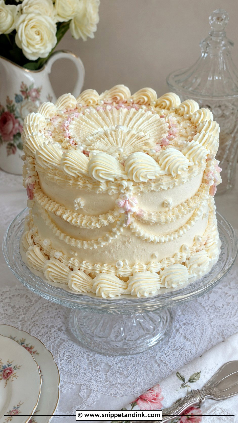 Small Lambeth Wedding Cake - Snippet and Ink - 25 Small Single Tier Wedding Cake Ideas