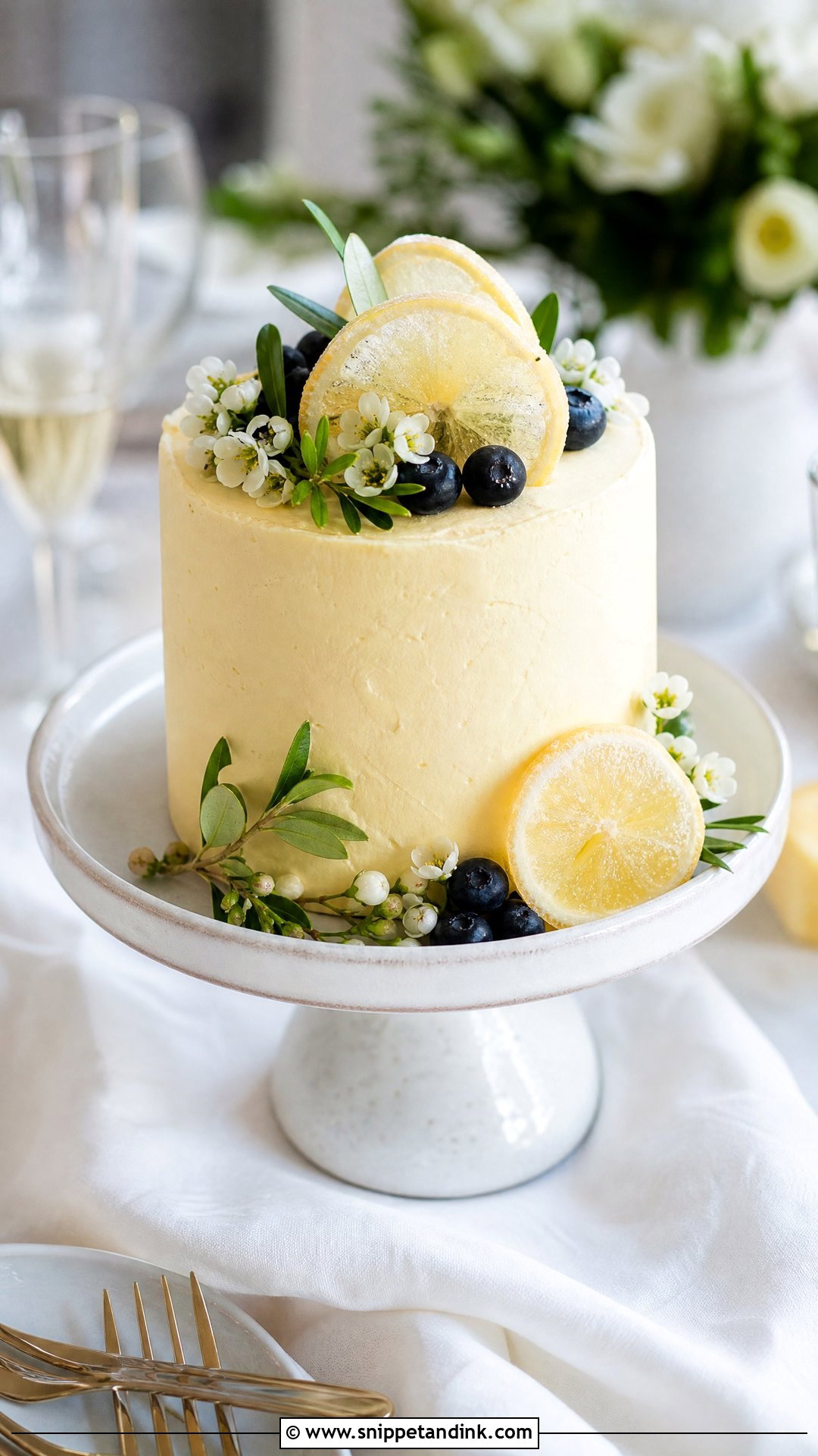 Small Lemon Wedding Cake - Snippet and Ink - 30 Small Wedding Cakes