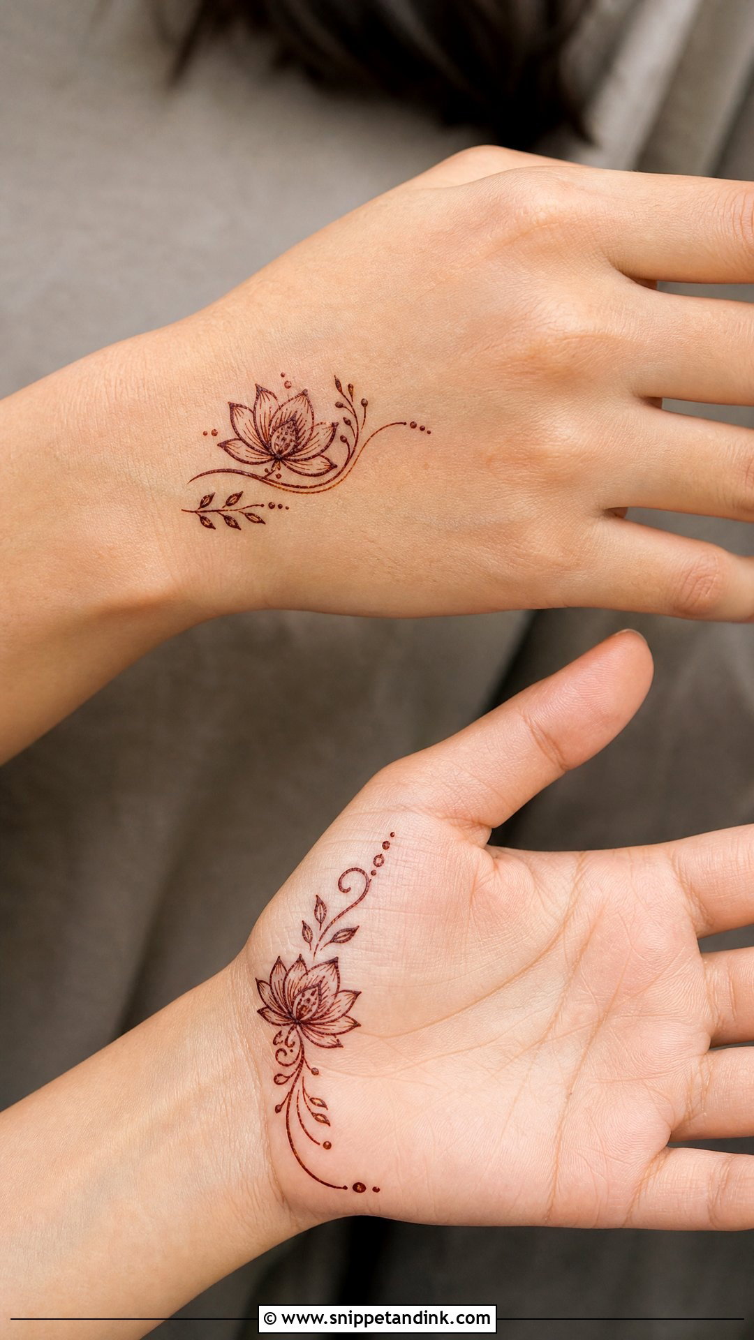 Small Lotus Mehndi Design On Hand - Snippet and Ink - 30 Minimal Lotus Mehndi Design Ideas