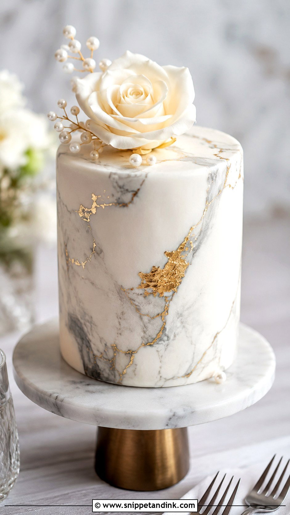 Small Marble Wedding Cake - Snippet and Ink - 20 Wedding Cake Ideas for Small Wedding