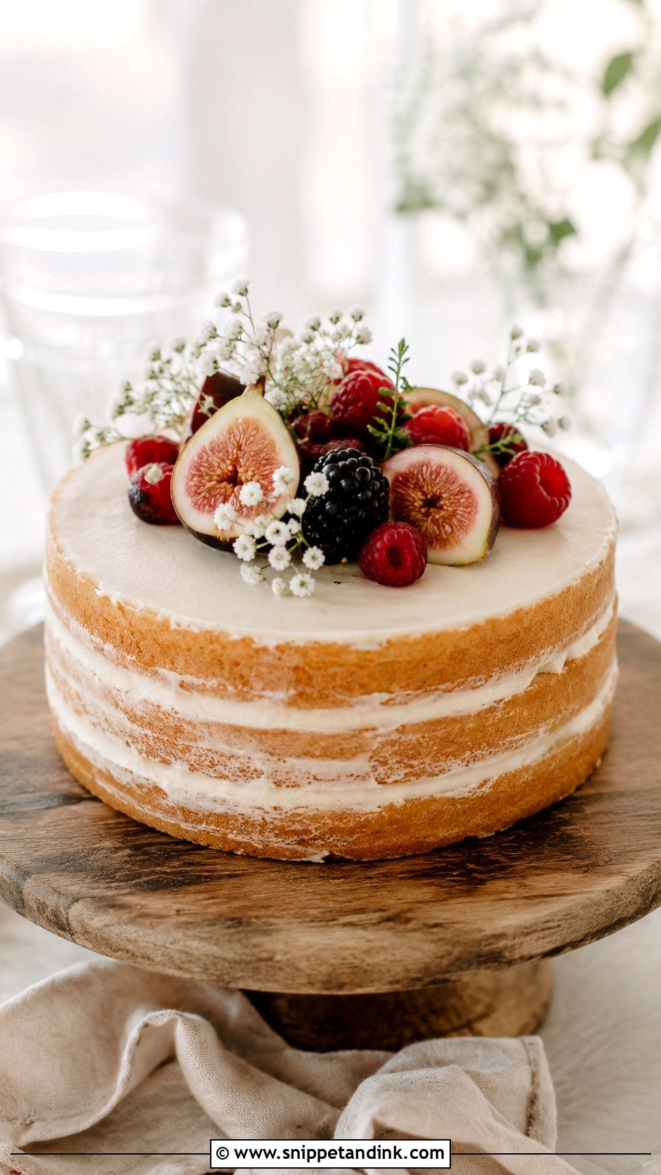 Small Naked Wedding Cake - Snippet and Ink - 25 Small Single Tier Wedding Cake Ideas
