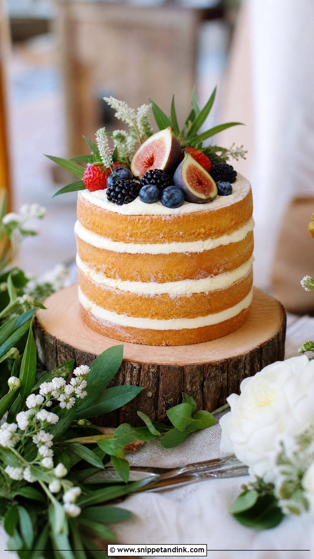 Small Naked Wedding Cake - Snippet and Ink - 25 Small Wedding Cake Ideas