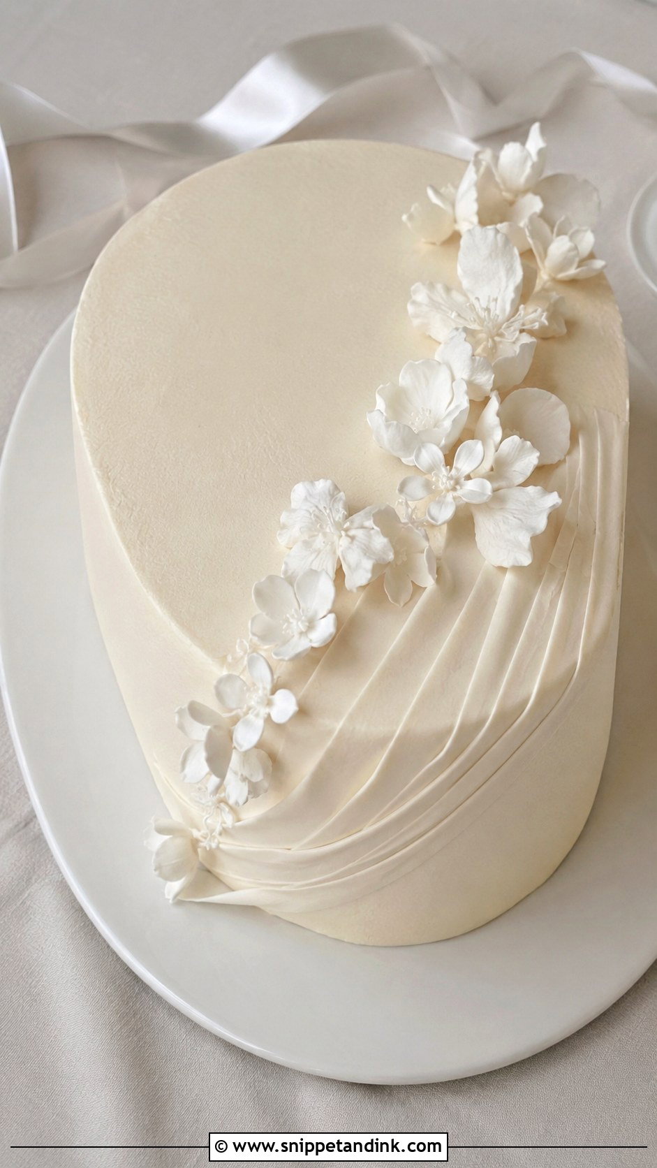 Small Oval Wedding Cake - Snippet and Ink - 25 Small Single Tier Wedding Cake Ideas