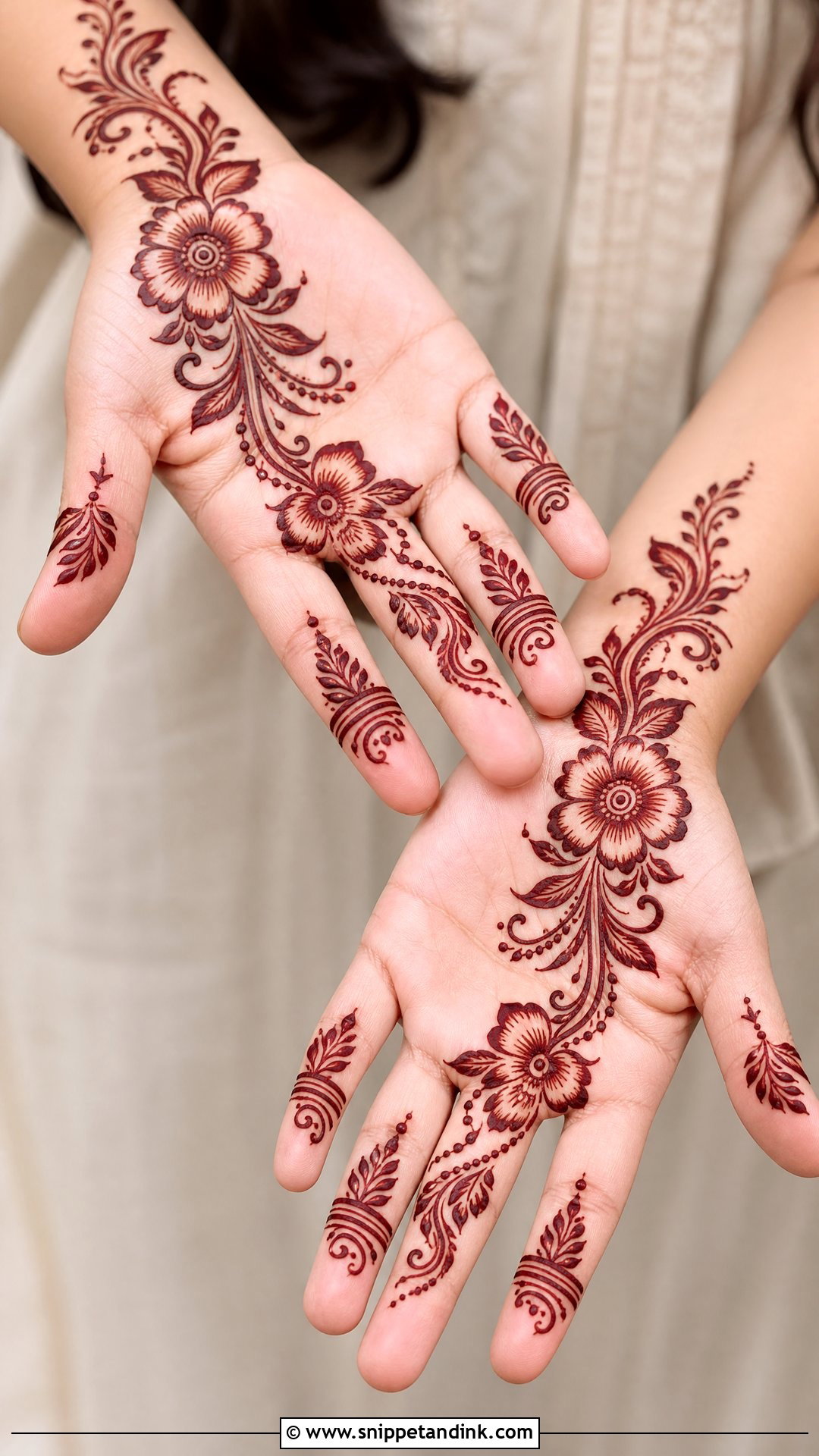 Small Palm Arabic Mehndi Design - Snippet and Ink - 30 Small Palm Mehndi Designs