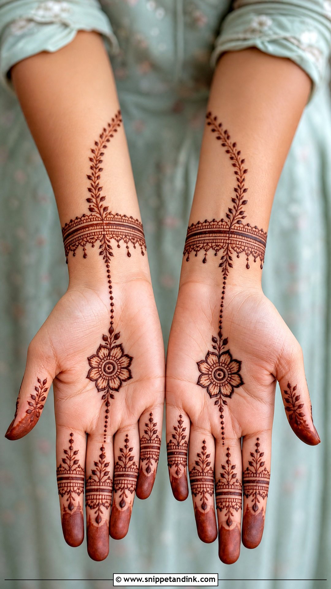 Small Palm Bracelet Mehndi Design - Snippet and Ink - 30 Small Palm Mehndi Designs