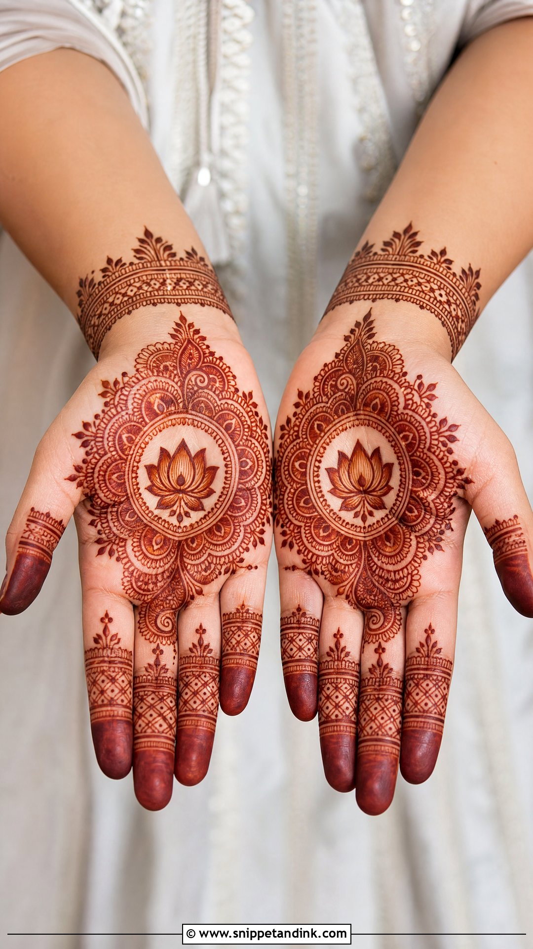 Small Palm Festival Mehndi Design - Snippet and Ink - 30 Small Palm Mehndi Designs