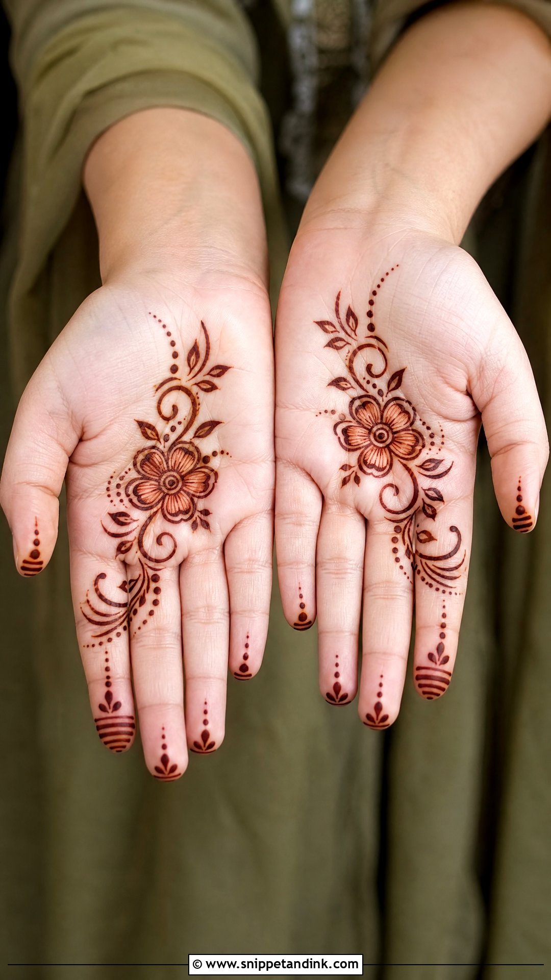 Small Palm Flower Mehndi Design - Snippet and Ink - 30 Small Palm Mehndi Designs