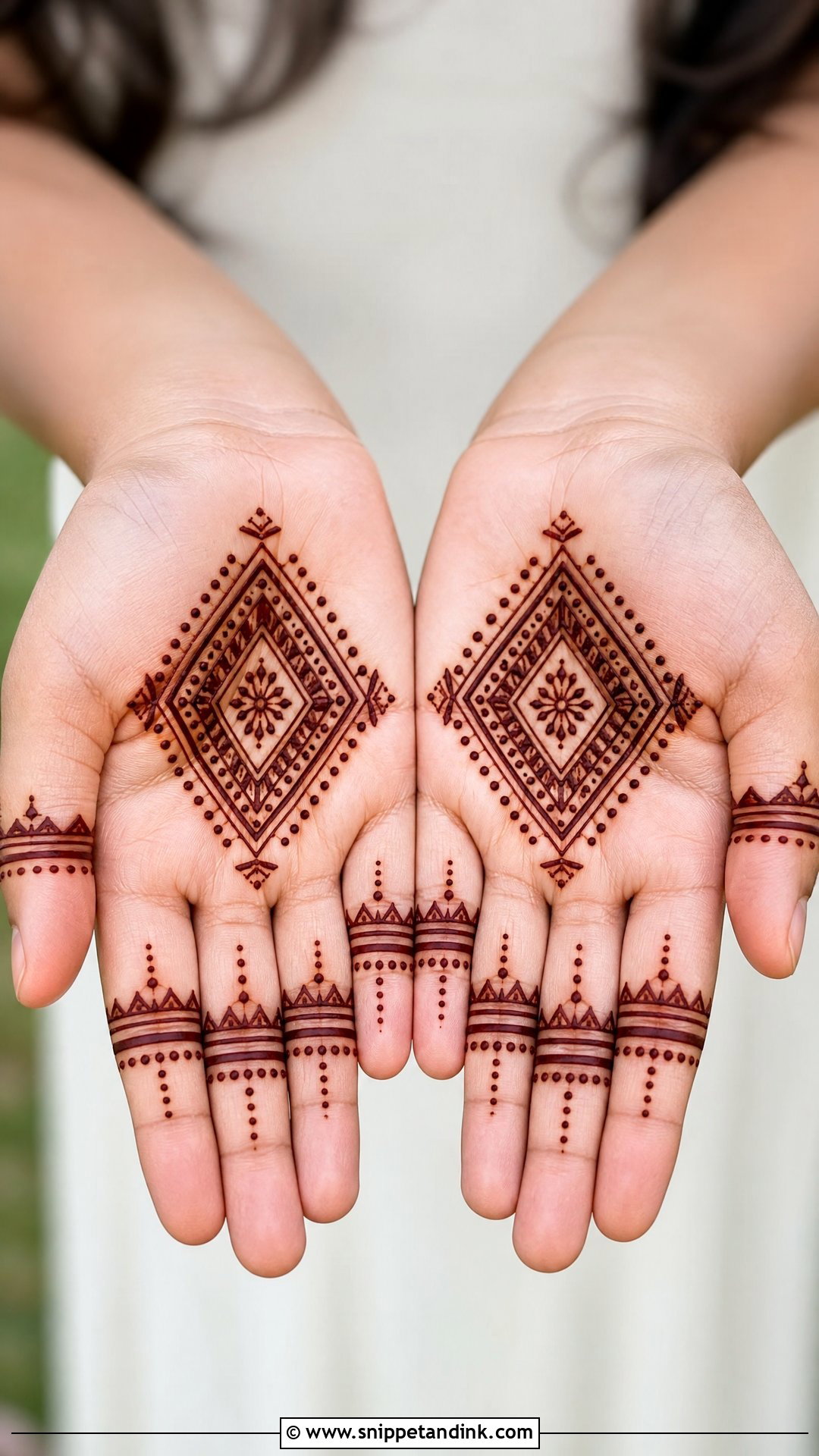 Small Palm Geometric Mehndi Design - Snippet and Ink - 30 Small Palm Mehndi Designs
