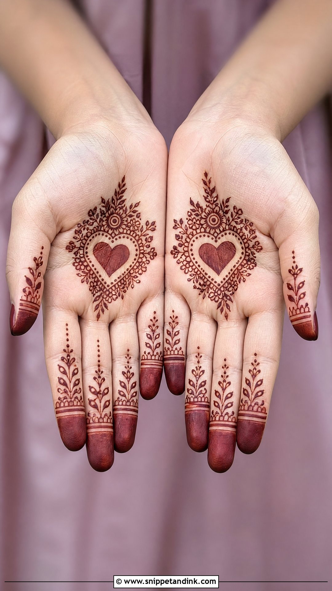 Small Palm Heart Mehndi Design - Snippet and Ink - 30 Small Palm Mehndi Designs