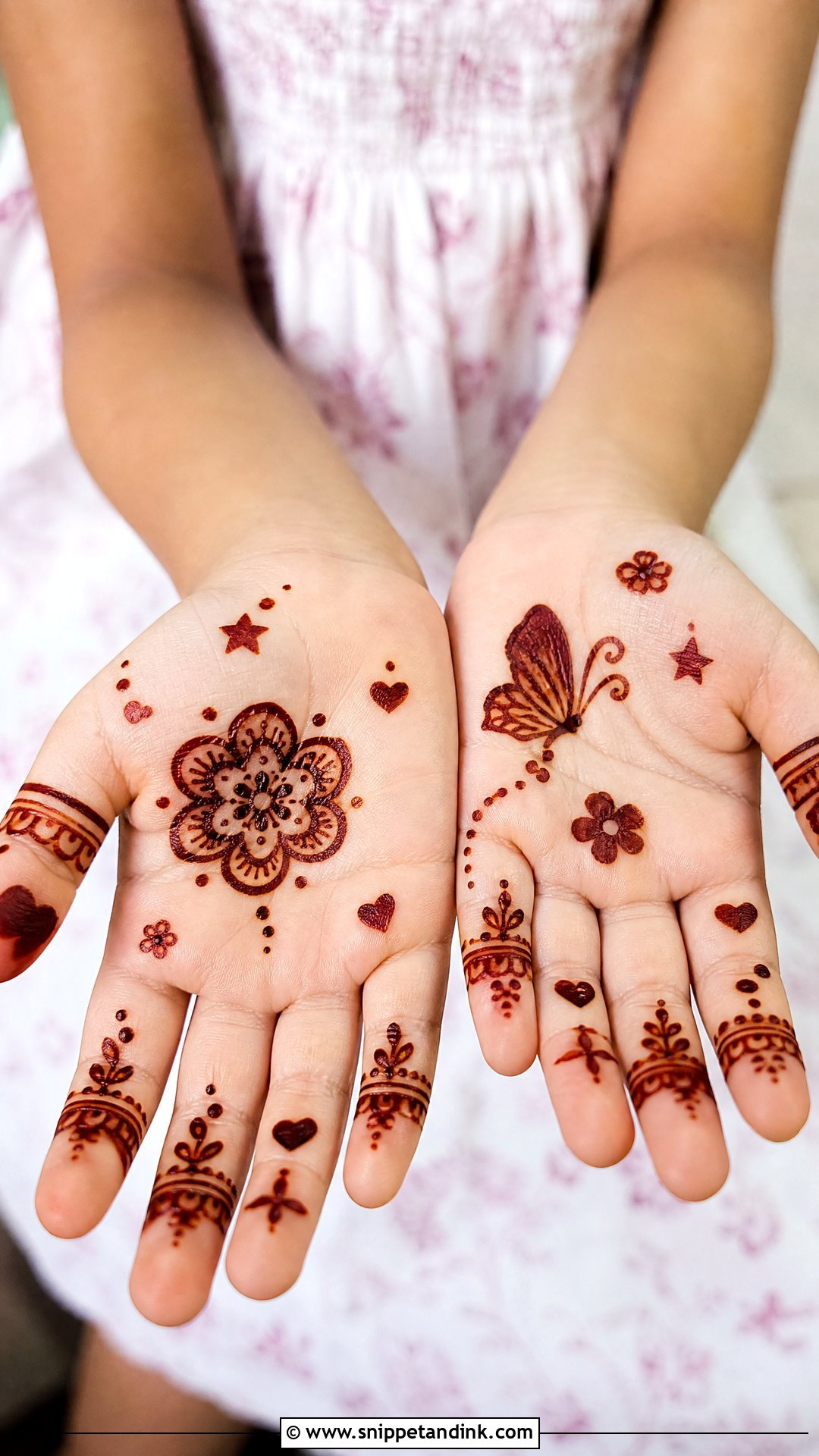Small Palm Kids Mehndi Design - Snippet and Ink - 30 Small Palm Mehndi Designs