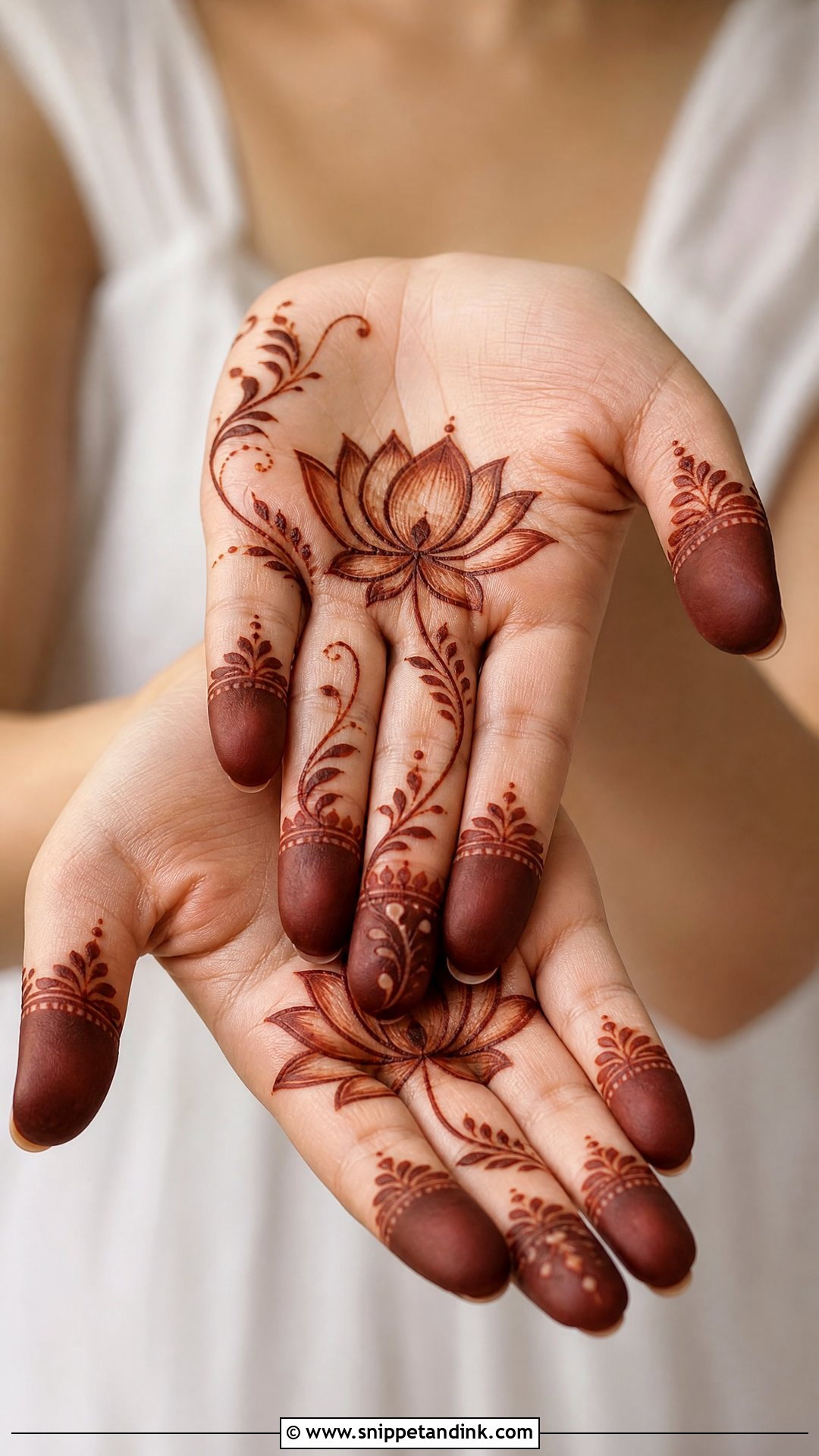 Small Palm Lotus Mehndi Design - Snippet and Ink - 30 Small Palm Mehndi Designs