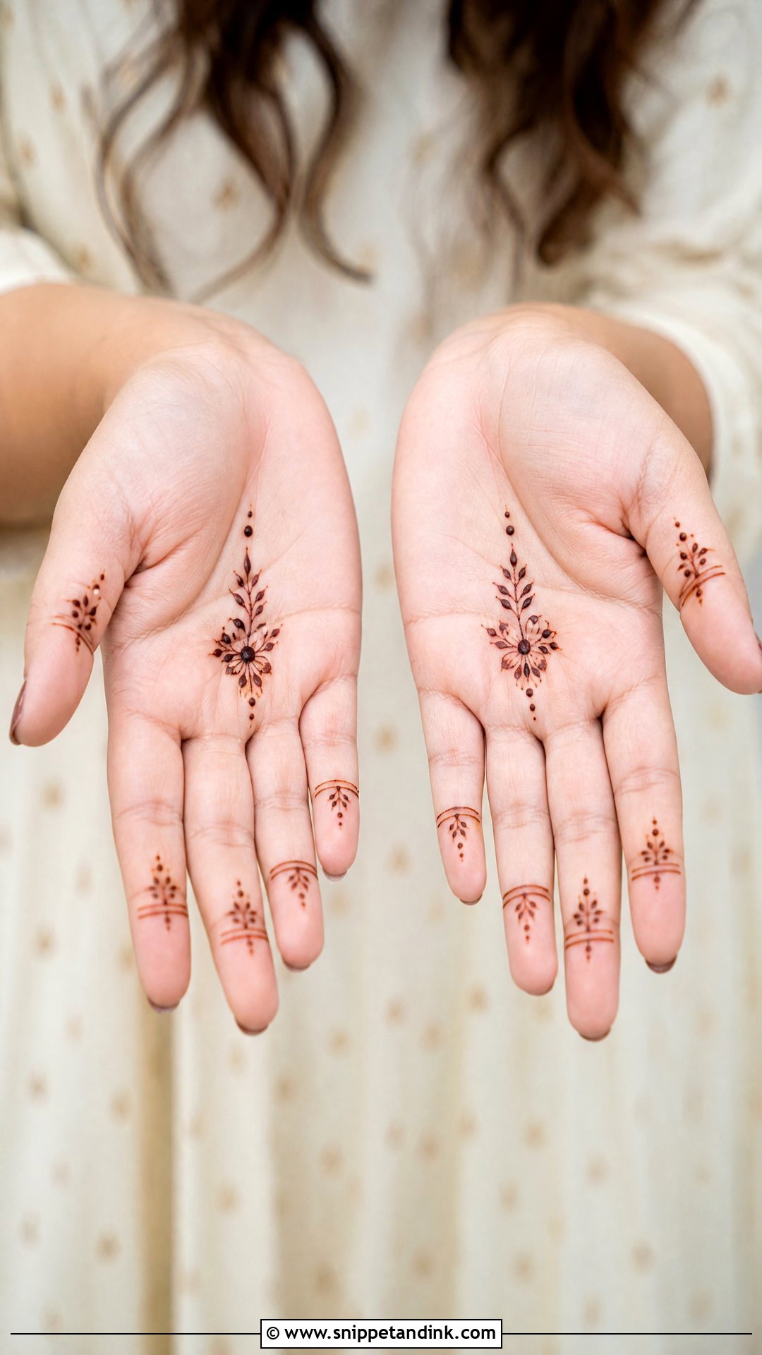 Small Palm Minimal Mehndi Design - Snippet and Ink - 30 Small Palm Mehndi Designs