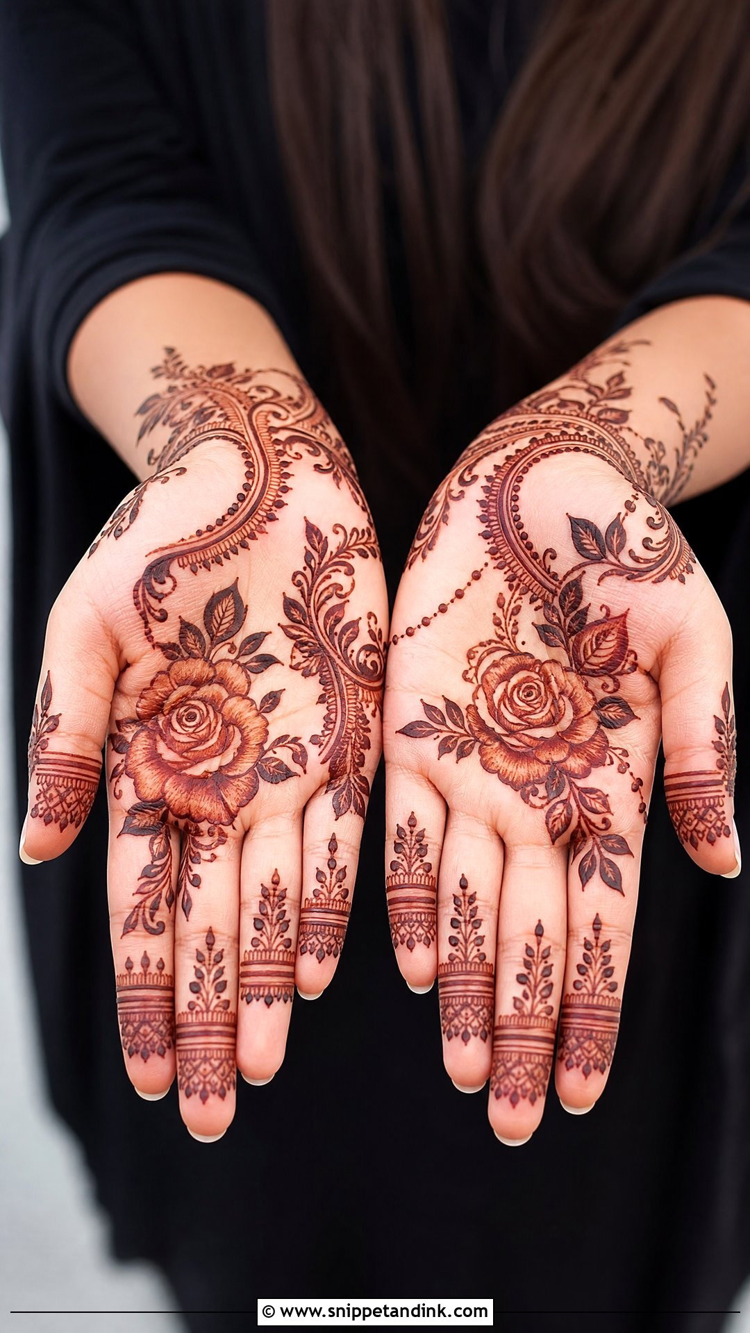 Small Palm Shaded Mehndi Design - Snippet and Ink - 30 Small Palm Mehndi Designs