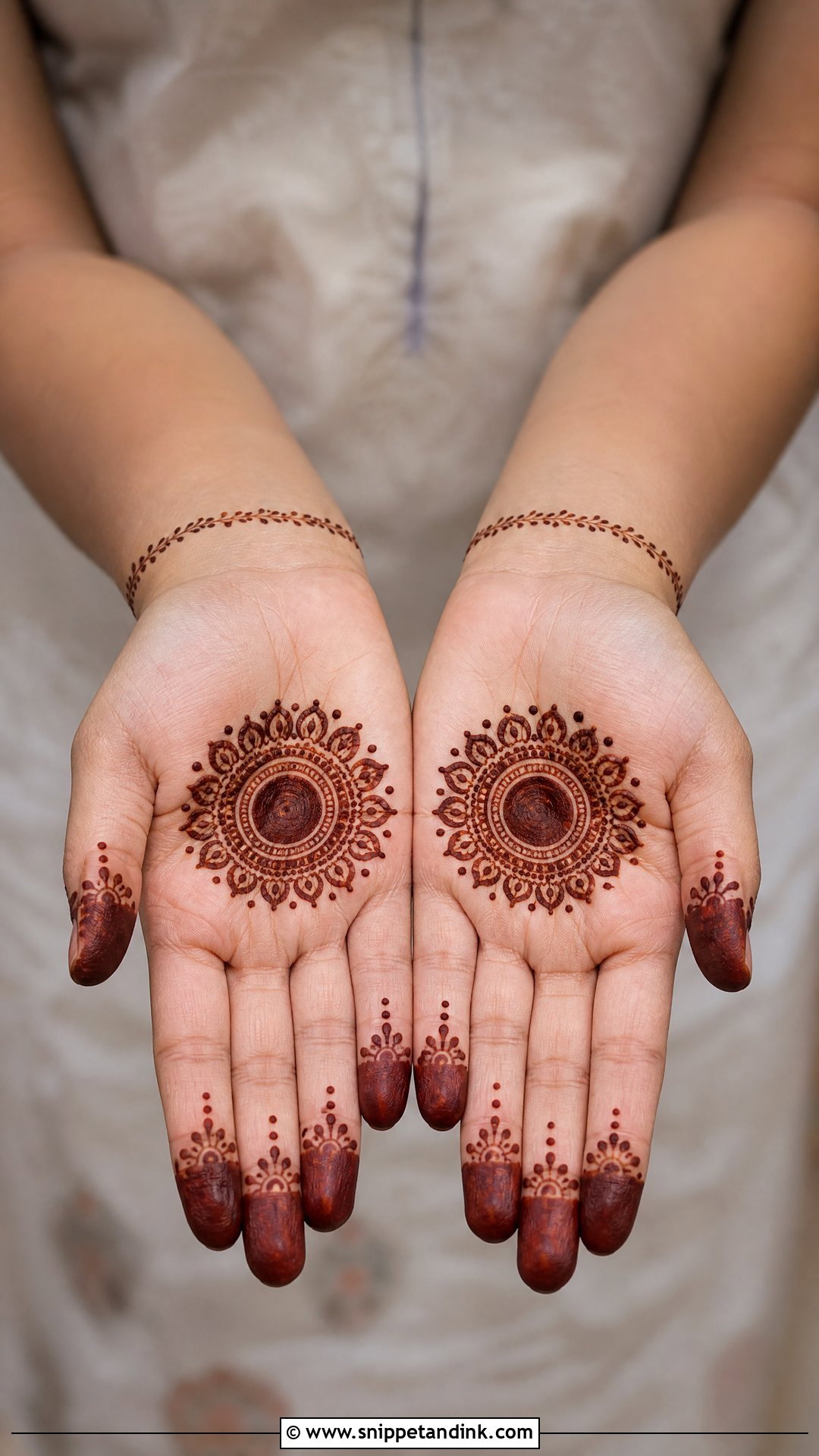 Small Palm Tikki Mehndi Design - Snippet and Ink - 30 Small Palm Mehndi Designs