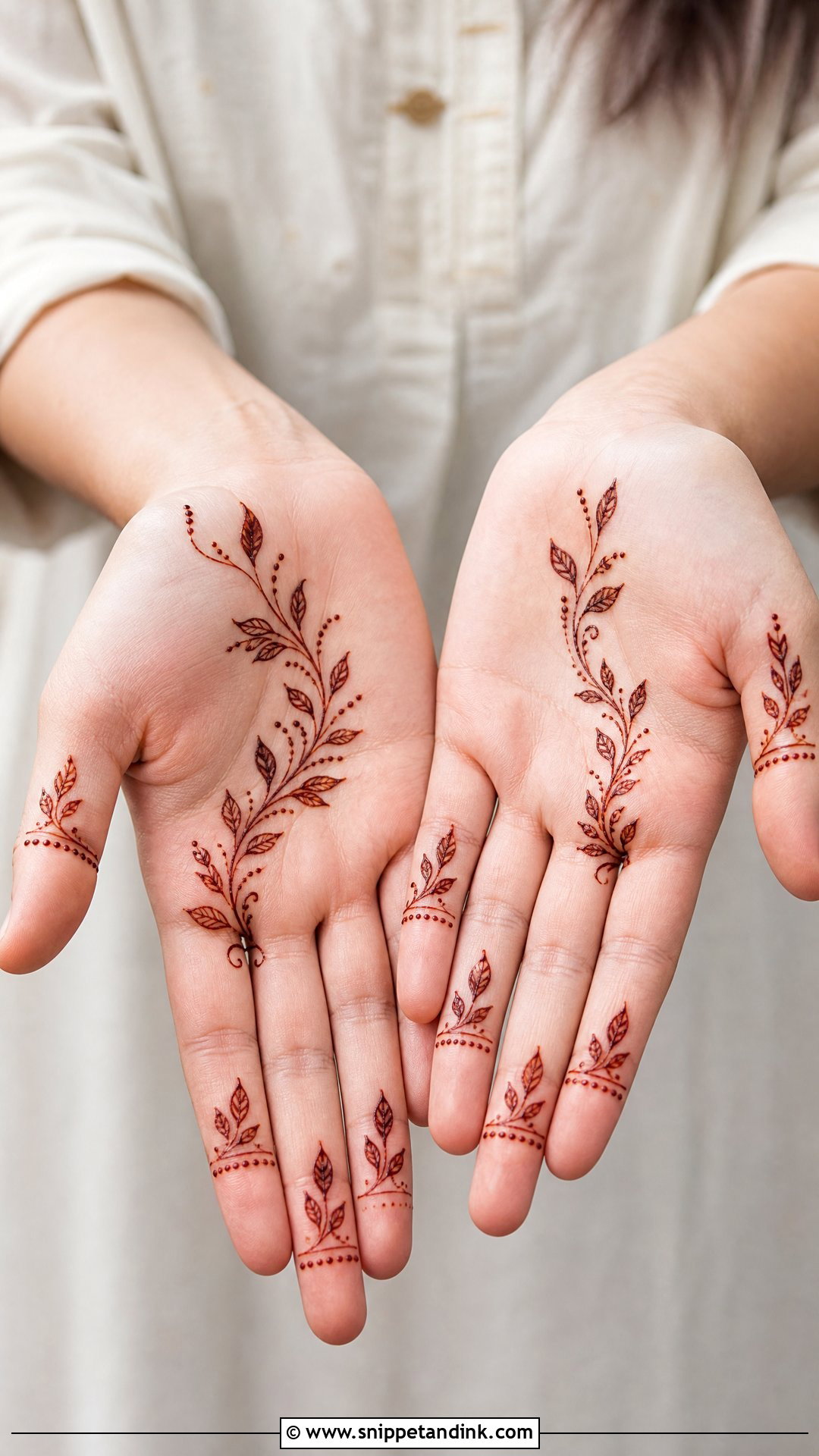 Small Palm Vine Mehndi Design - Snippet and Ink - 30 Small Palm Mehndi Designs