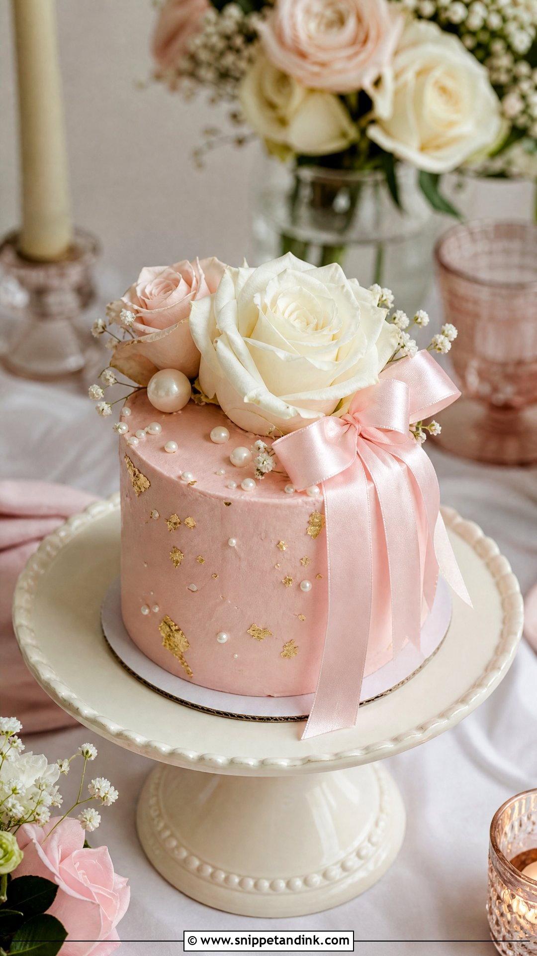 Small Pink Wedding Cake - Snippet and Ink - 20 Small Wedding Cake Ideas
