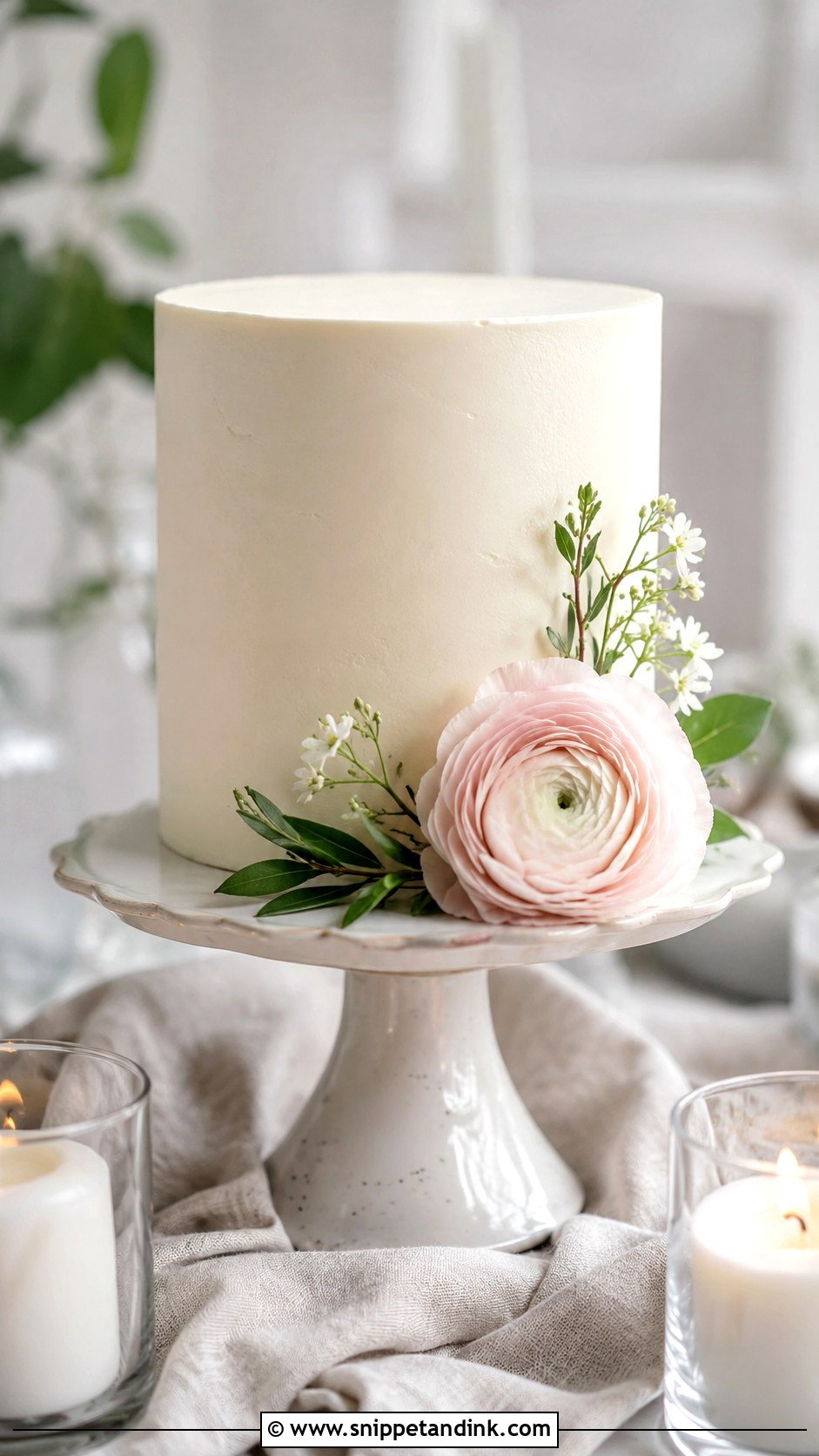 Small Ranunculus Wedding Cake - Snippet and Ink - 25 Wedding Cake Ideas with Ranunculus