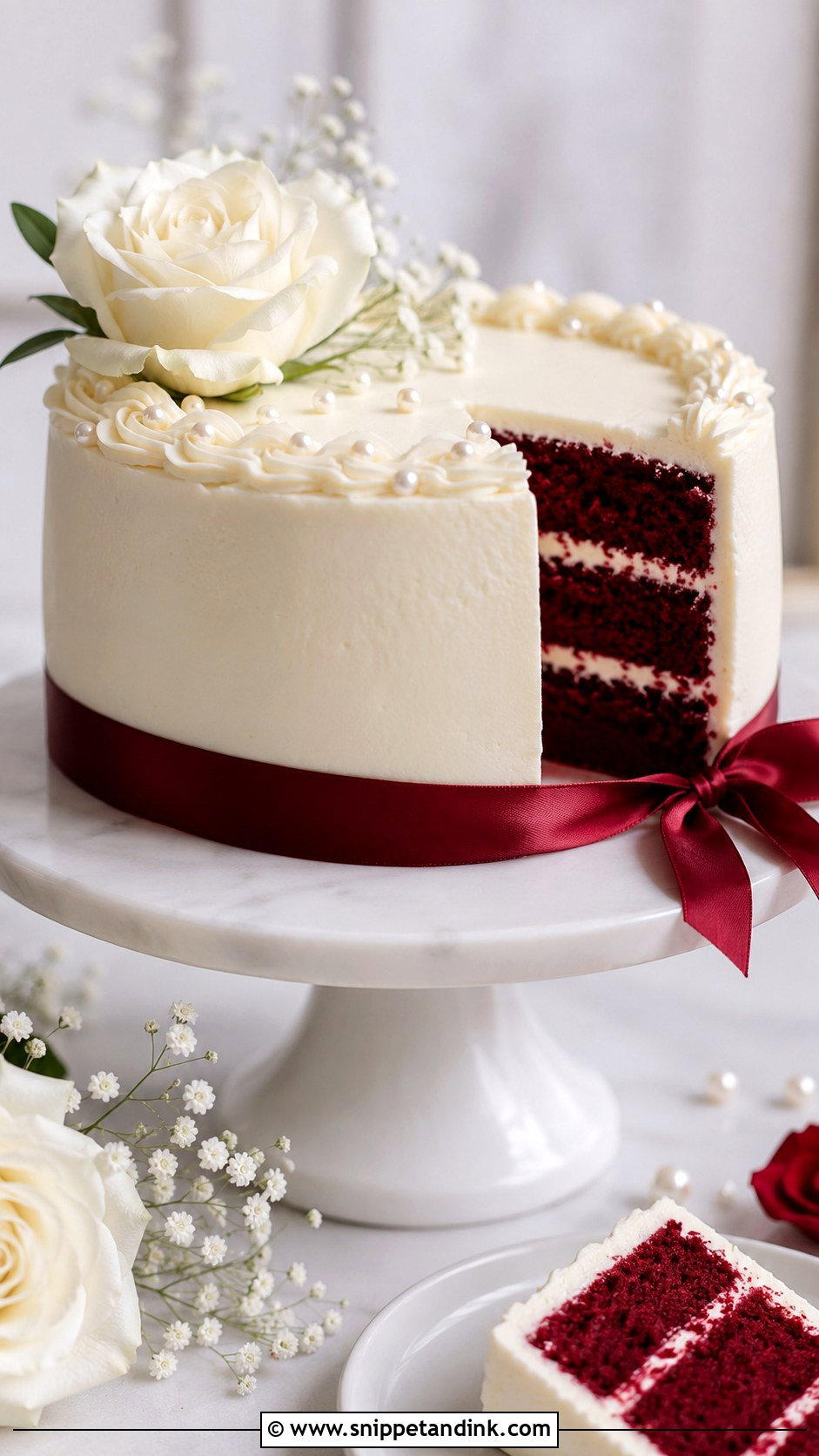 Small Red Velvet Wedding Cake - Snippet and Ink - 25 Small Single Tier Wedding Cake Ideas