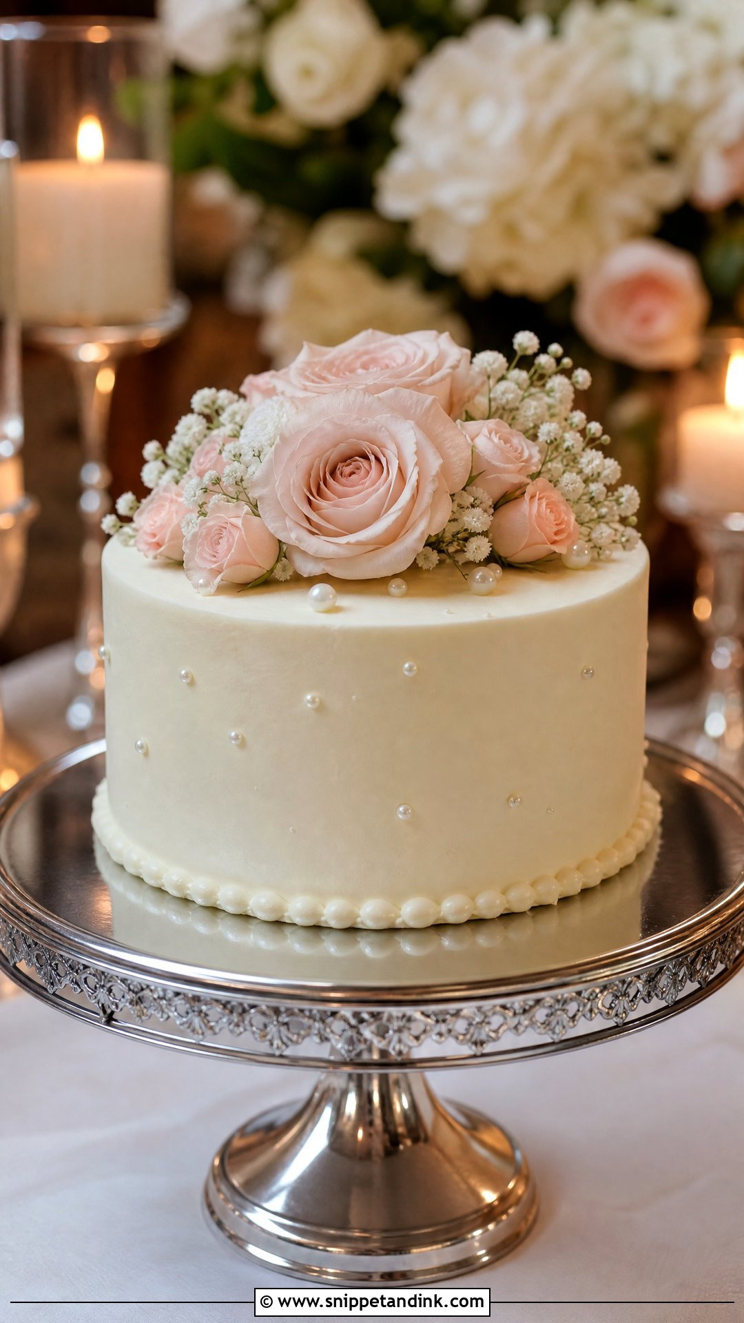 Small Rose Wedding Cake - Snippet and Ink - 25 Small Wedding Cake Ideas