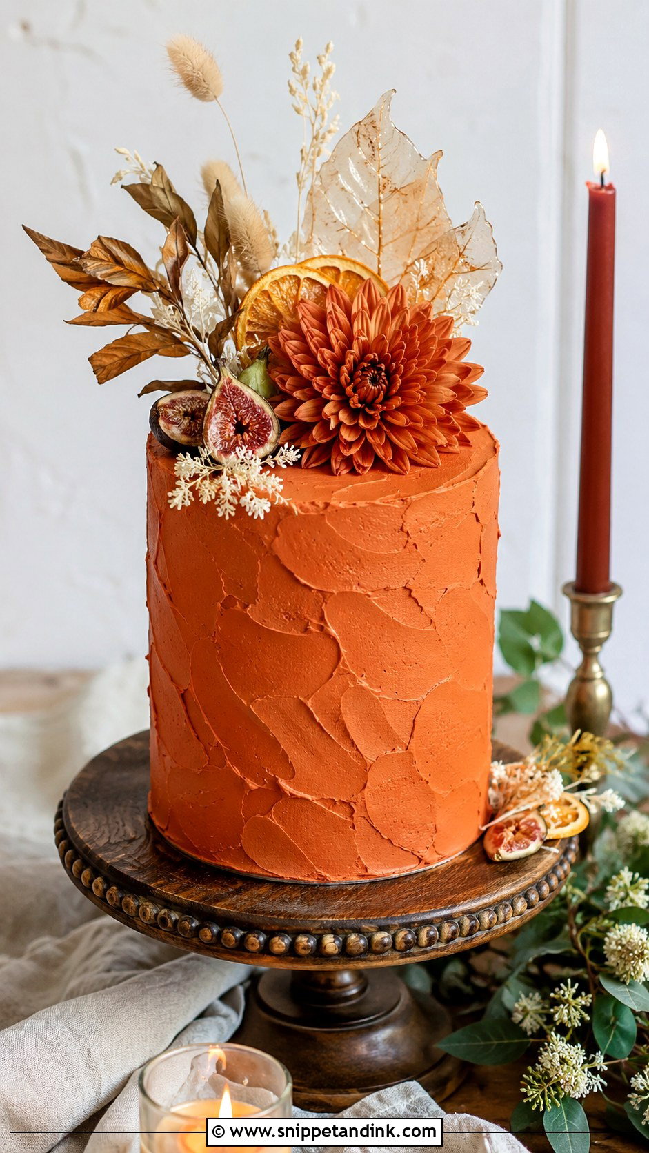 Small Rustic Orange Wedding Cake - Snippet and Ink - 20 Rustic Orange Fall Wedding Cakes