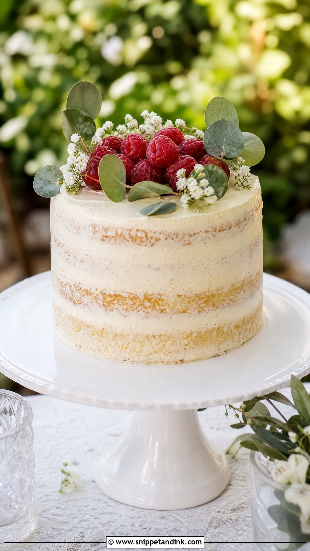 Small Semi Naked Wedding Cake - Snippet and Ink - 25 Small Wedding Cake Ideas