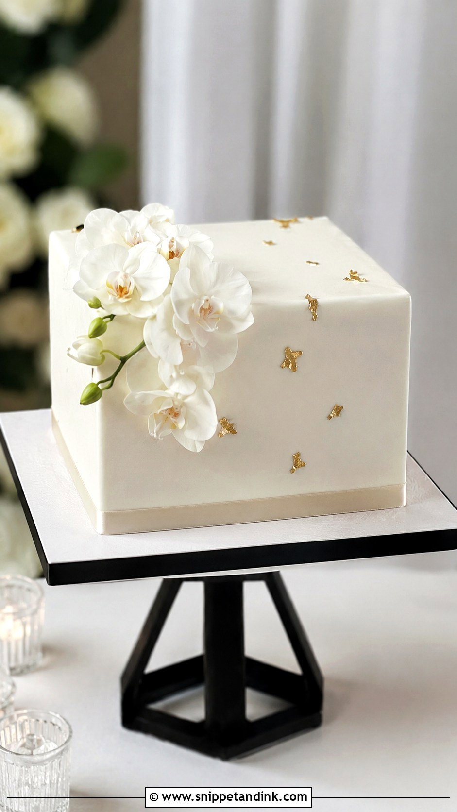 Small Square Wedding Cake - Snippet and Ink - 25 Small Single Tier Wedding Cake Ideas