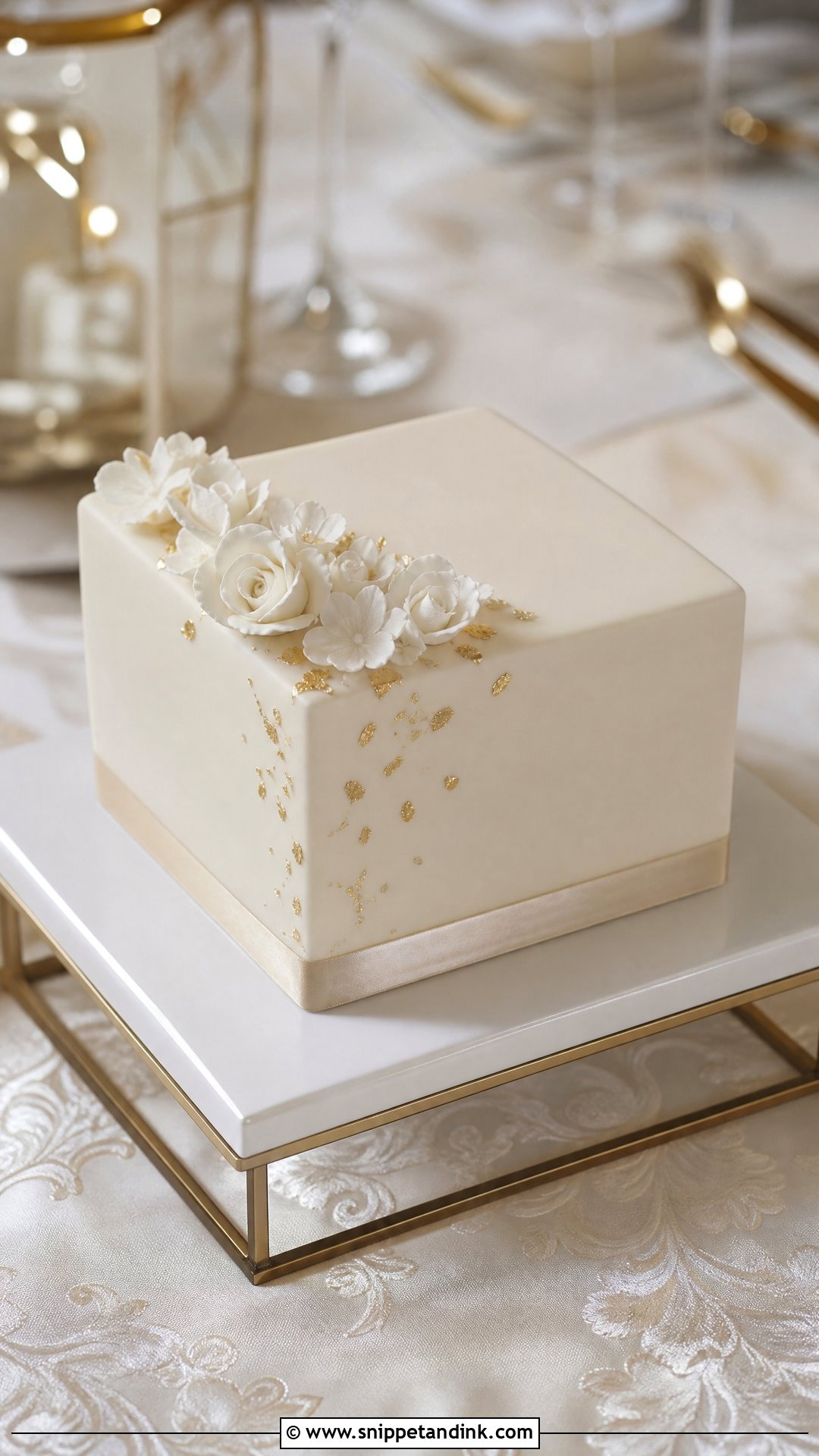 Small Square Wedding Cake - Snippet and Ink - 20 Small Wedding Cake Ideas