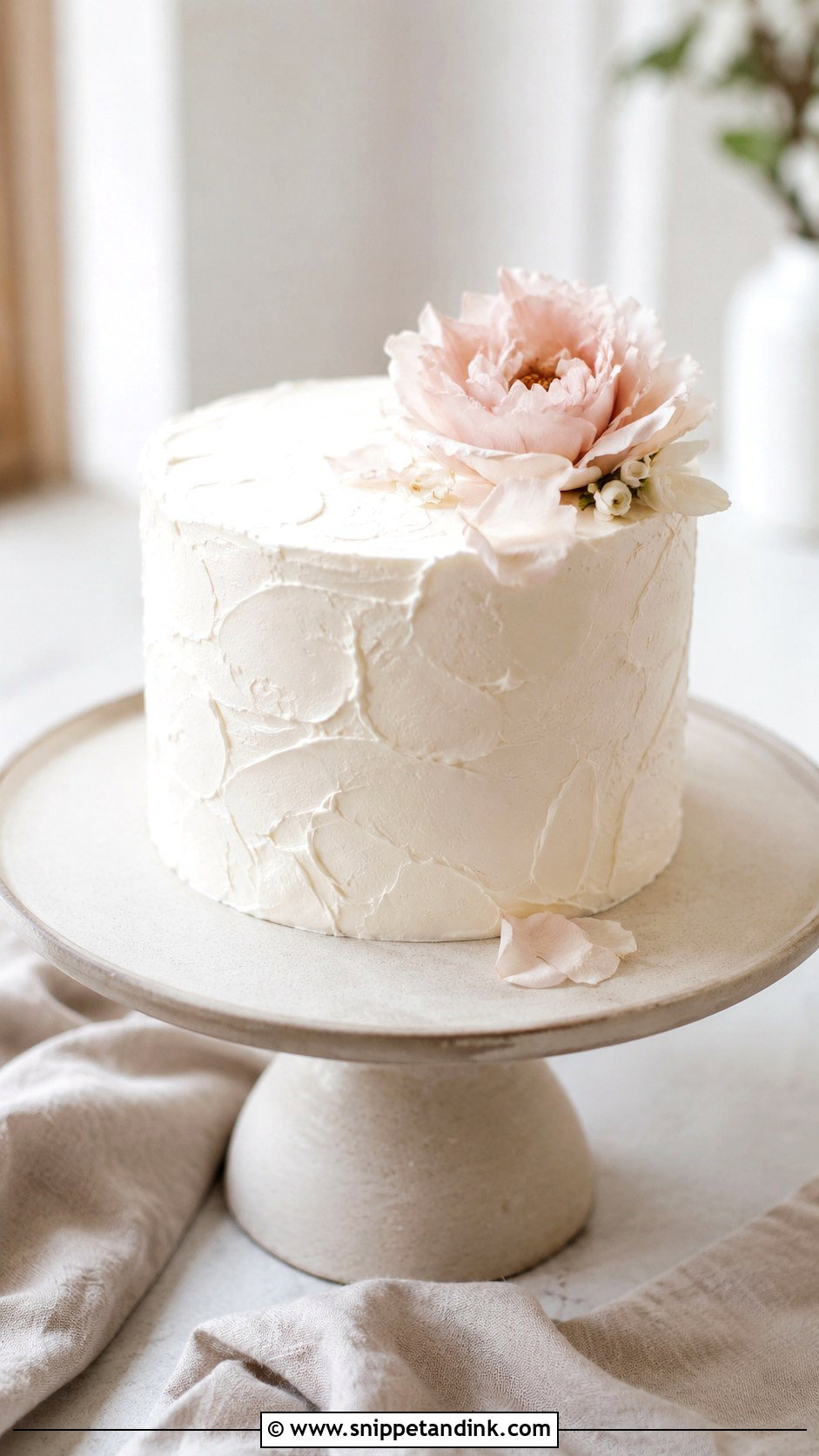Small Textured Buttercream Wedding Cake - Snippet and Ink - 25 Small Single Tier Wedding Cake Ideas