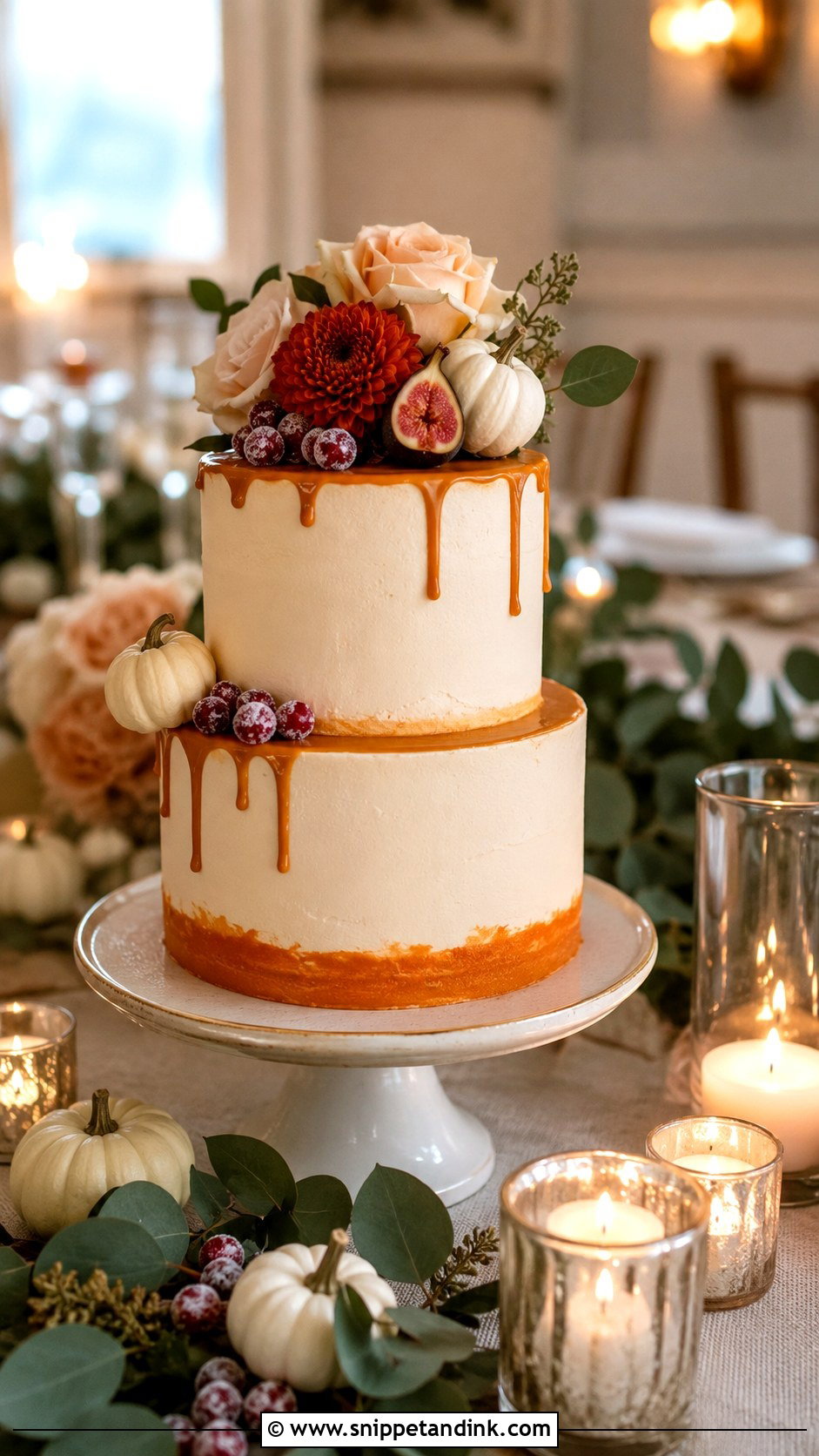Small Thanksgiving Wedding Cake - Snippet and Ink - 25 Thanksgiving Wedding Cake Ideas