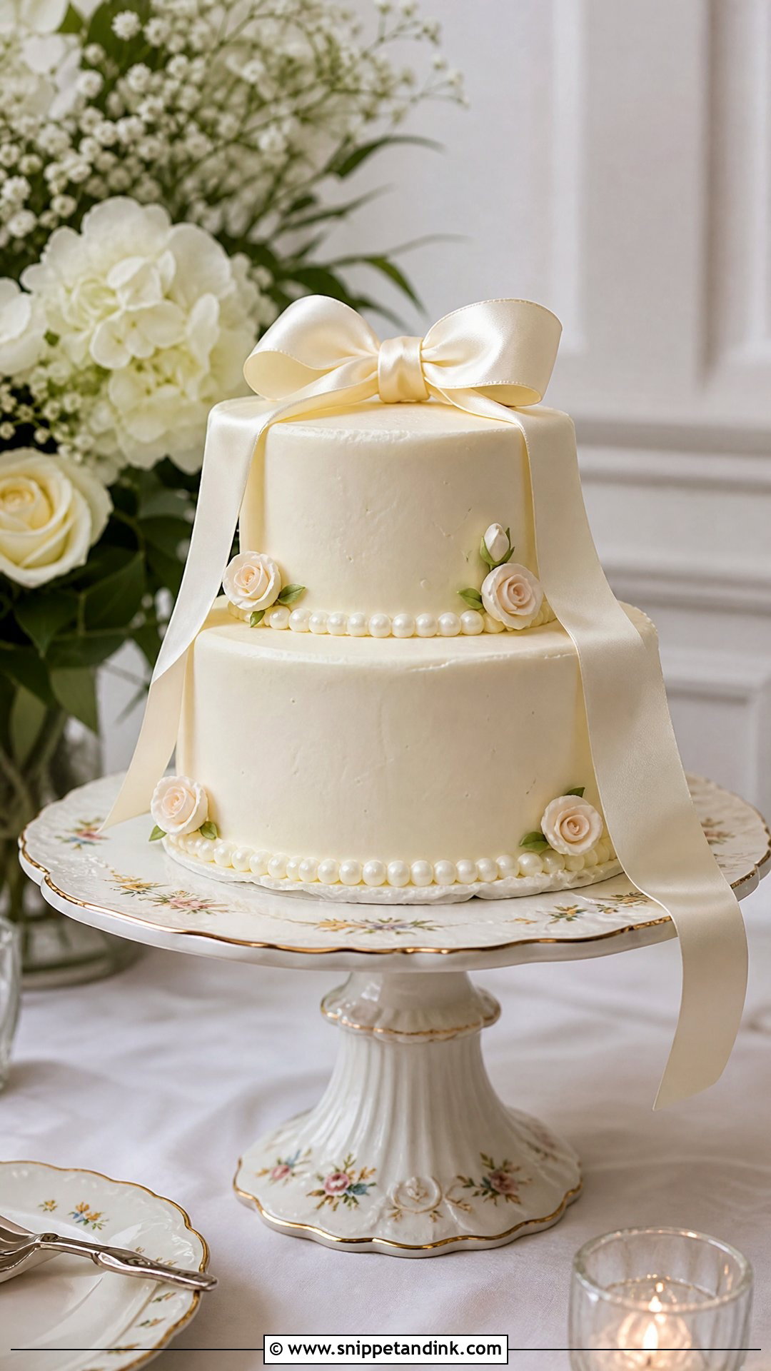 Small Traditional Wedding Cake - Snippet and Ink - 20 Traditional Wedding Cakes