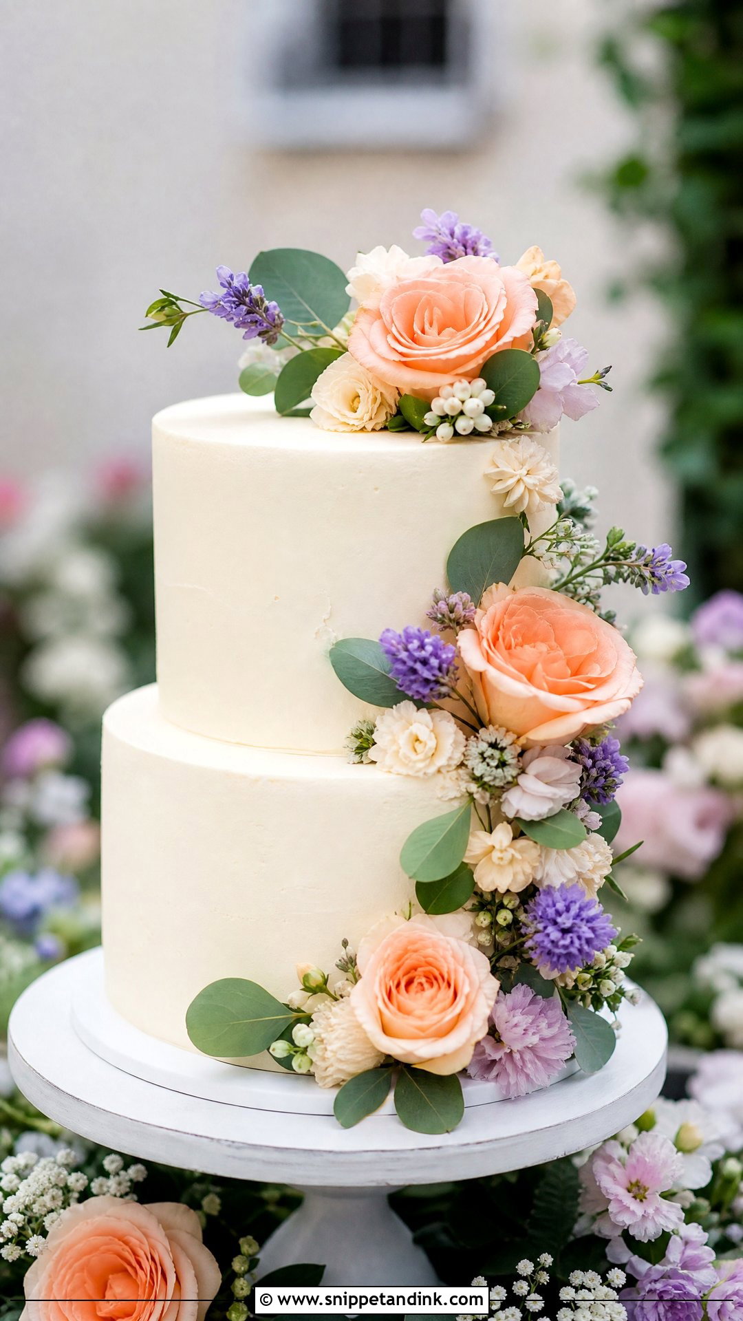 Small Two Tier Floral Wedding Cake - Snippet and Ink - 20 Small Two Tier Cake Ideas for Wedding