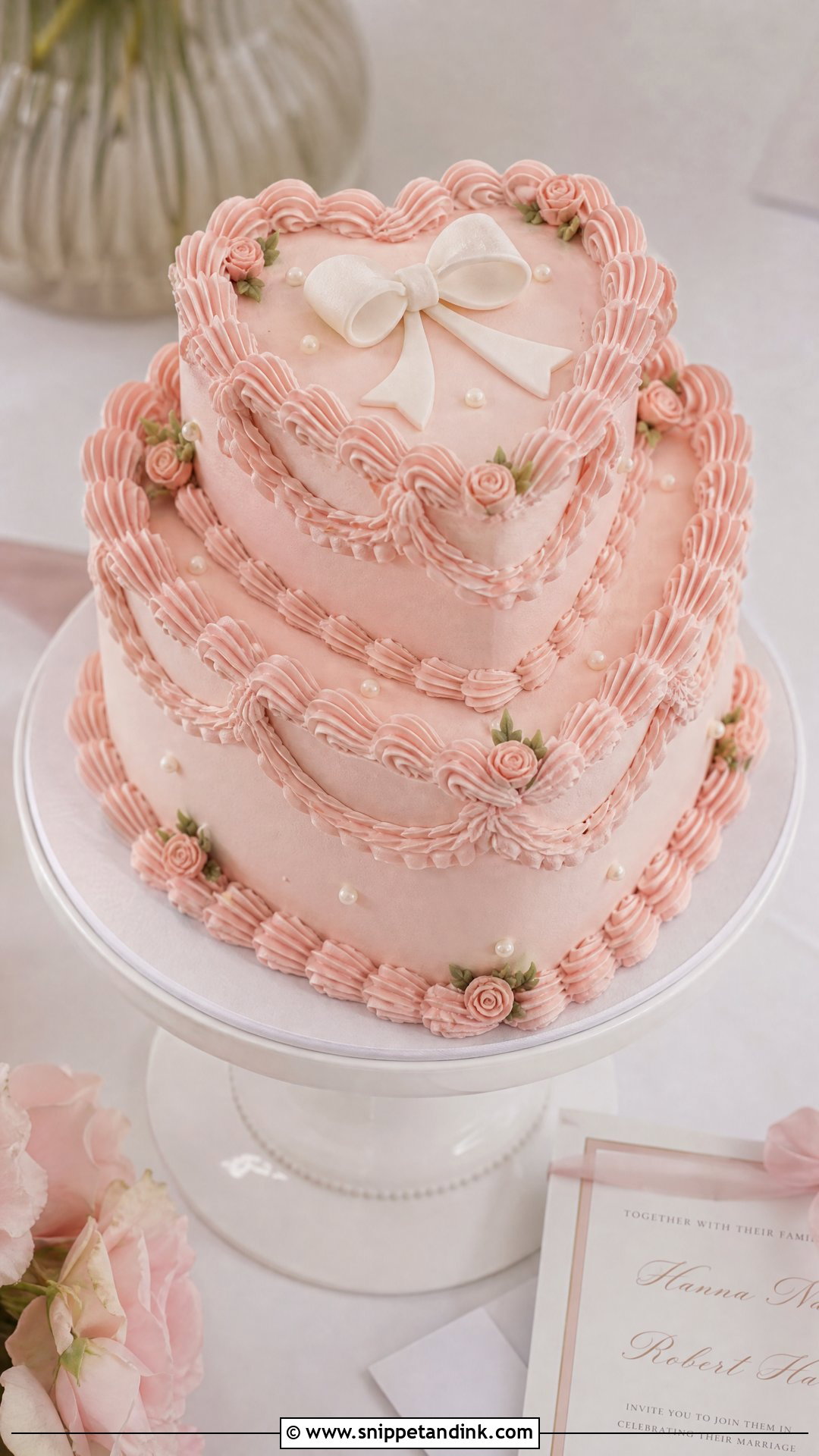Small Two Tier Heart Wedding Cake - Snippet and Ink - 20 Small Two Tier Cake Ideas for Wedding