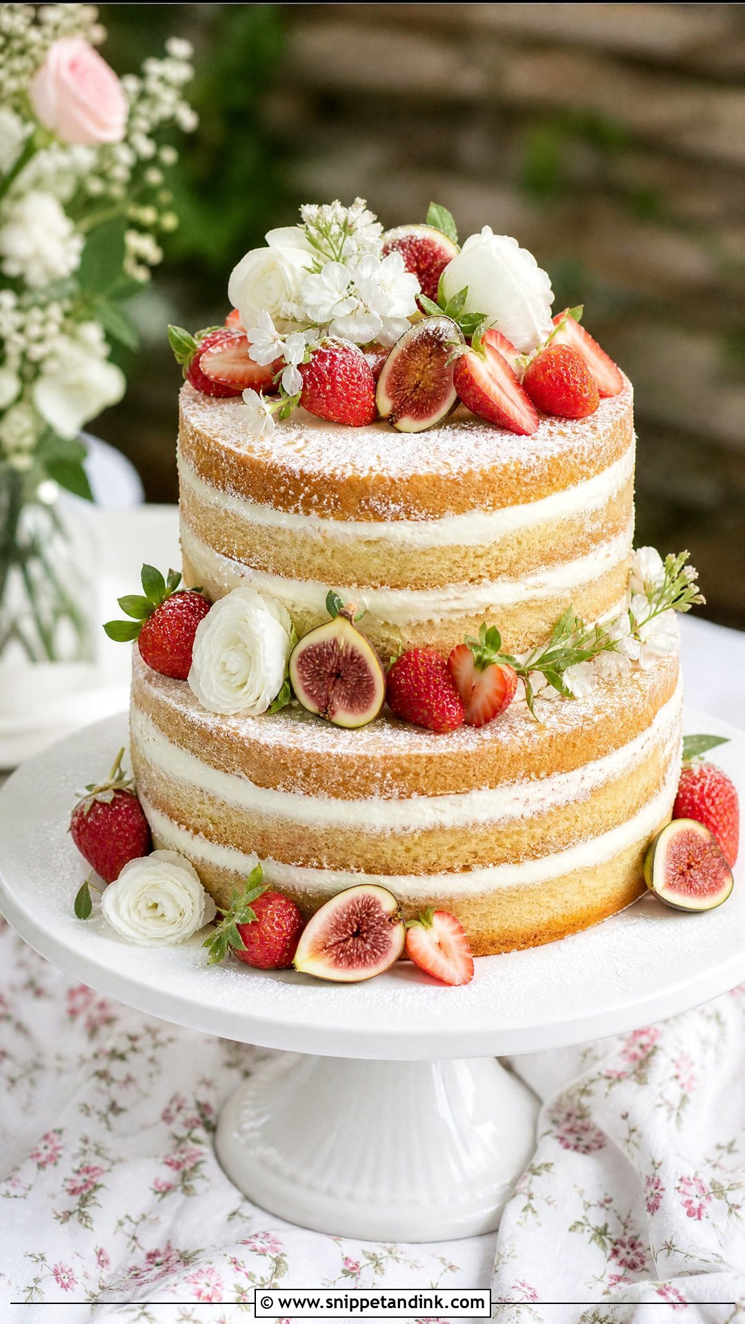 Small Two Tier Naked Wedding Cake - Snippet and Ink - 20 Small Two Tier Cake Ideas for Wedding