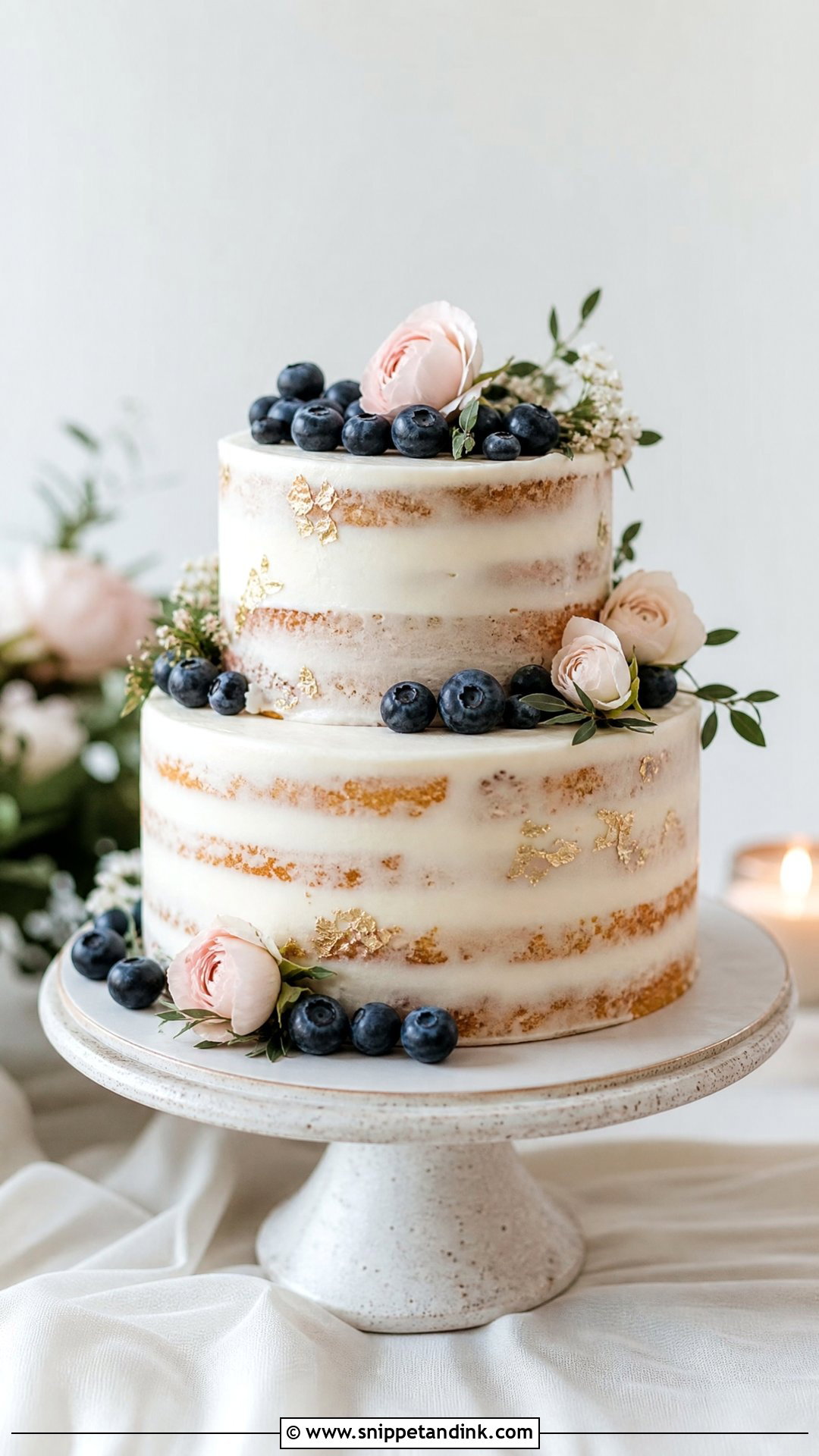 Small Two Tier Semi Naked Wedding Cake - Snippet and Ink - 20 Small Two Tier Cake Ideas for Wedding