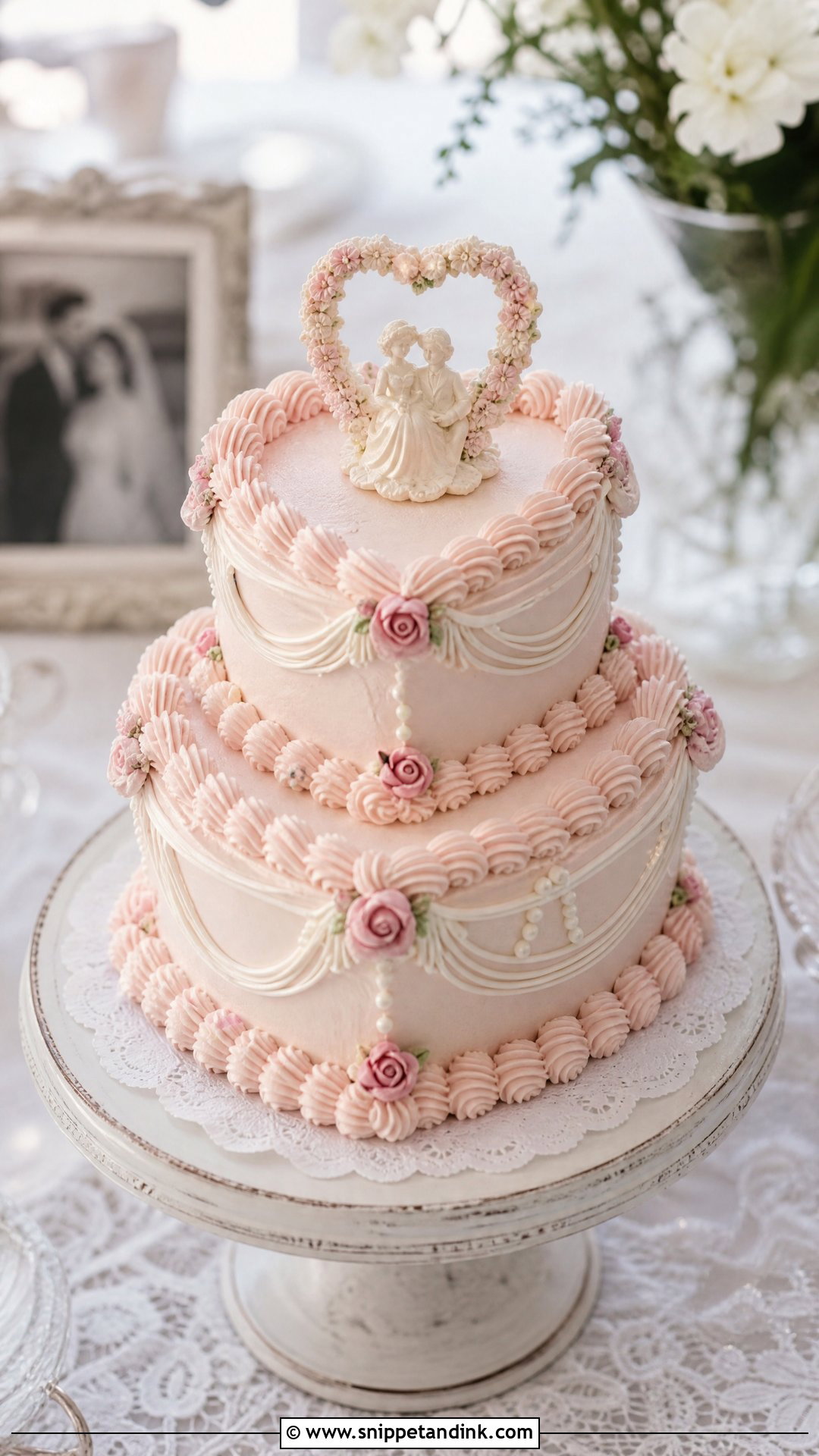 Small Two Tier Vintage Wedding Cake - Snippet and Ink - 20 Small Two Tier Cake Ideas for Wedding