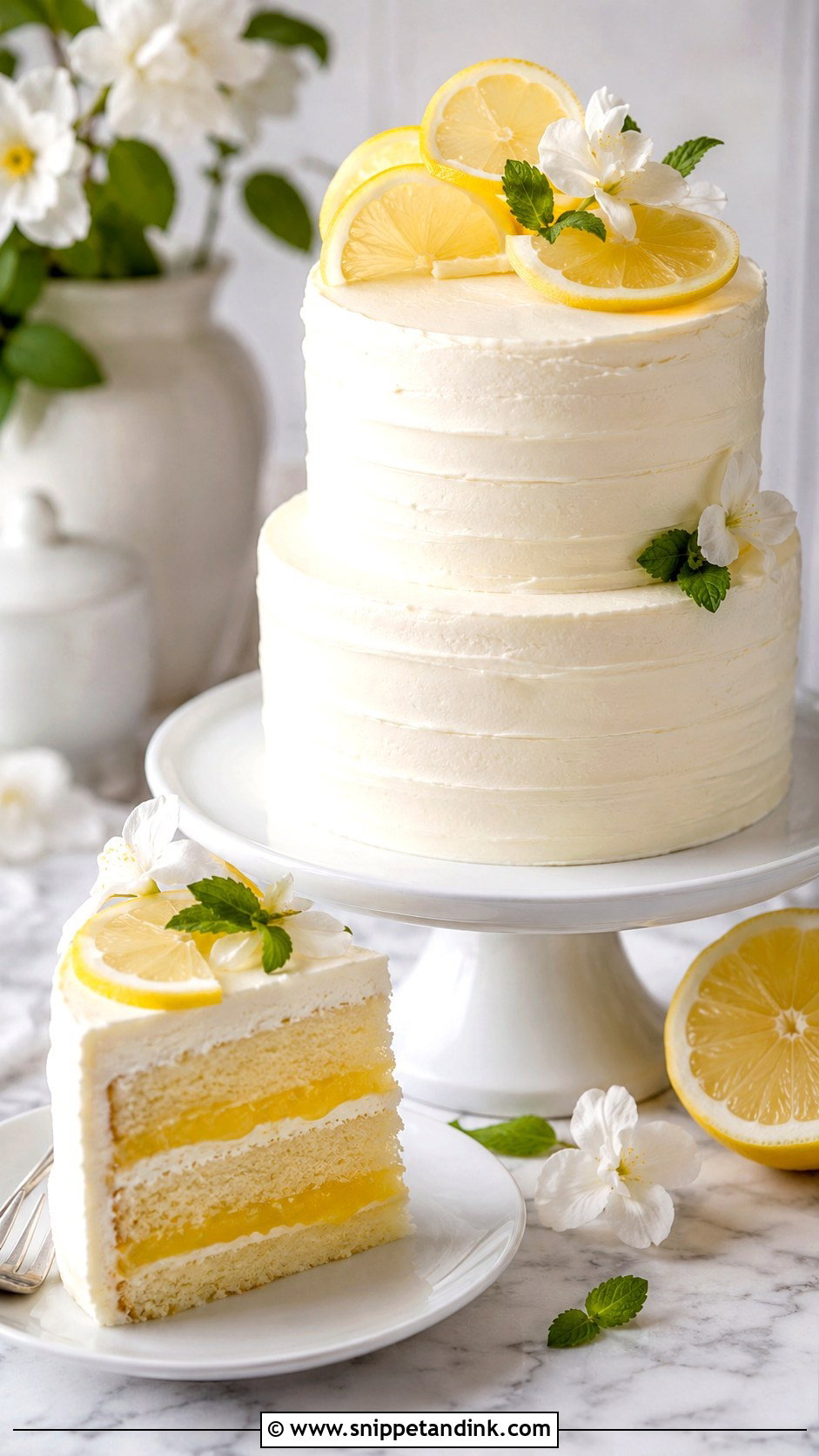 Small Two Tier Wedding Cake With Lemon Filling - Snippet and Ink - 20 Simple Small Two Tier Wedding Cake Ideas