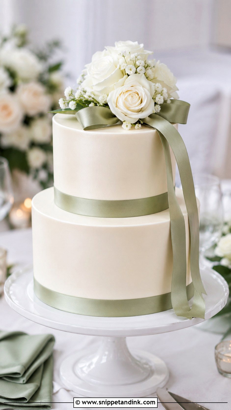 Small Two Tier Wedding Cake With Ribbon - Snippet and Ink - 20 Simple Small Two Tier Wedding Cake Ideas