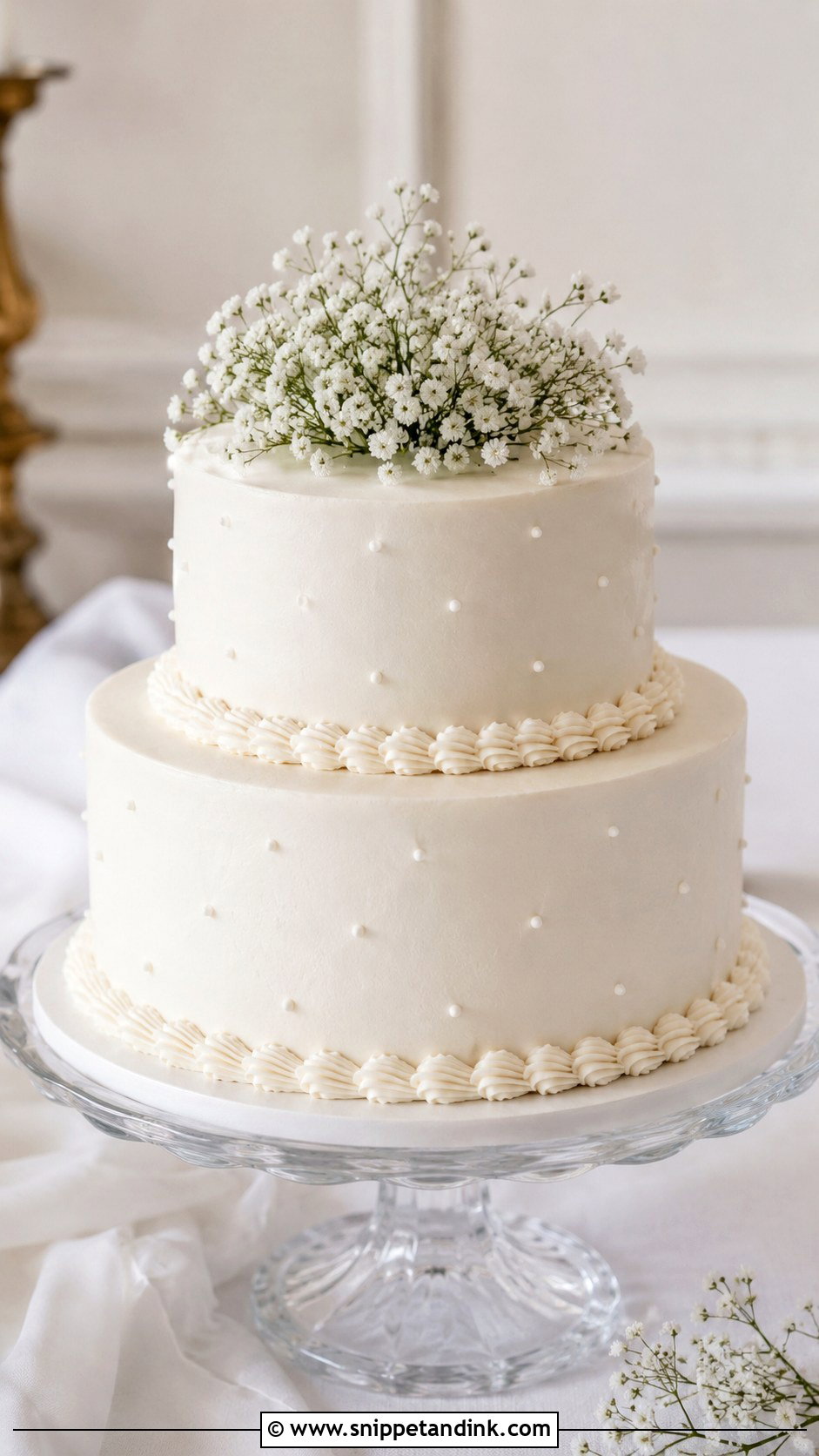 Small Two Tier Wedding Cake With Simple Piping - Snippet and Ink - 20 Simple Small Two Tier Wedding Cake Ideas